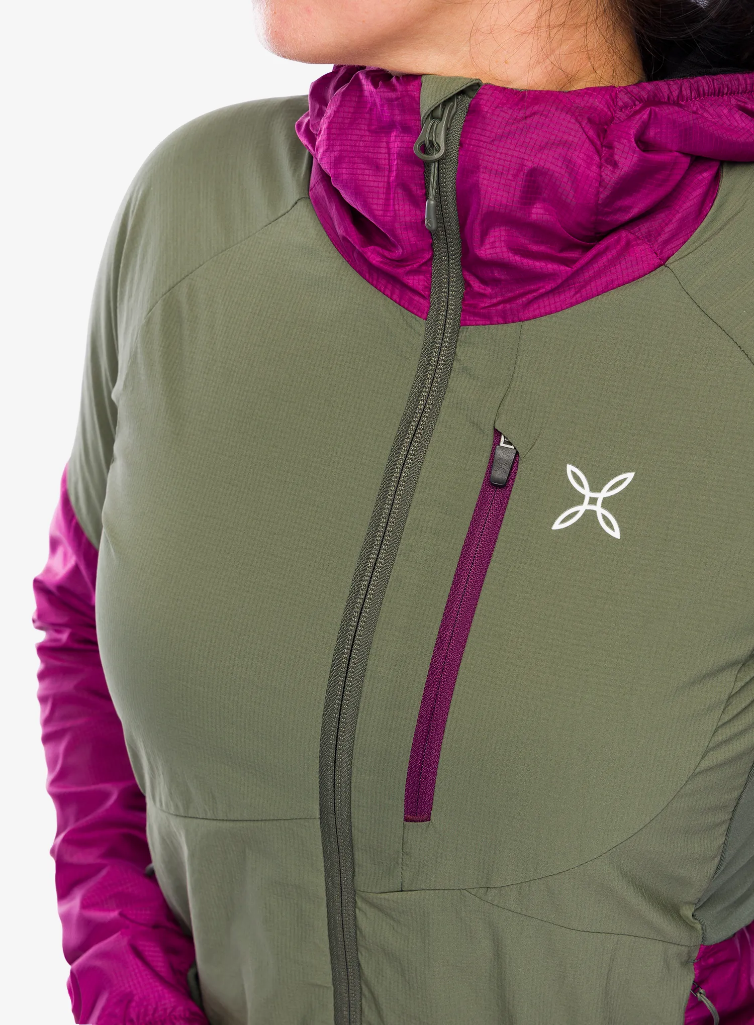Ženska nepremočljiva jakna Montura Alpha Evo Jacket - sage green/wine red
