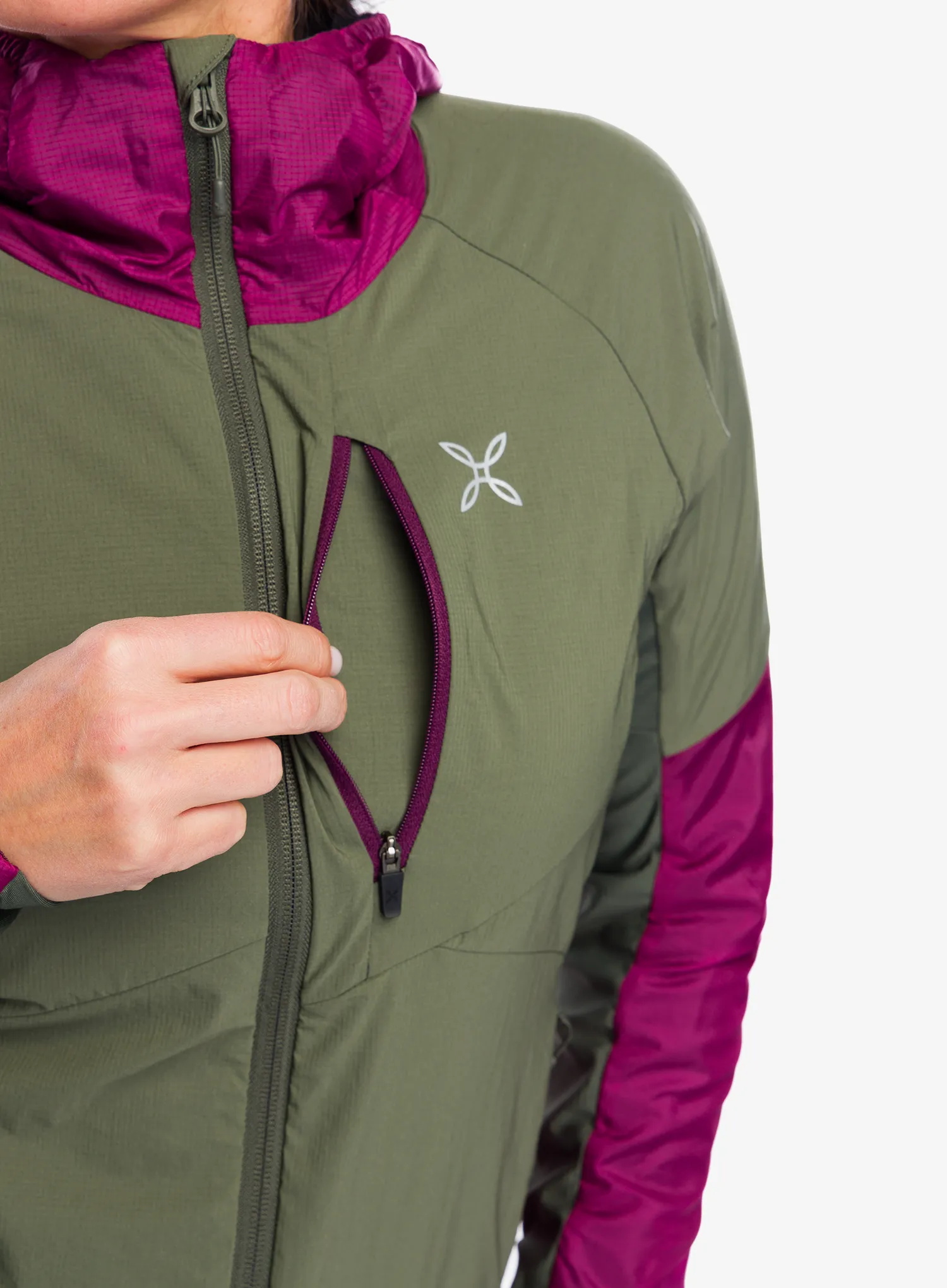 Ženska nepremočljiva jakna Montura Alpha Evo Jacket - sage green/wine red
