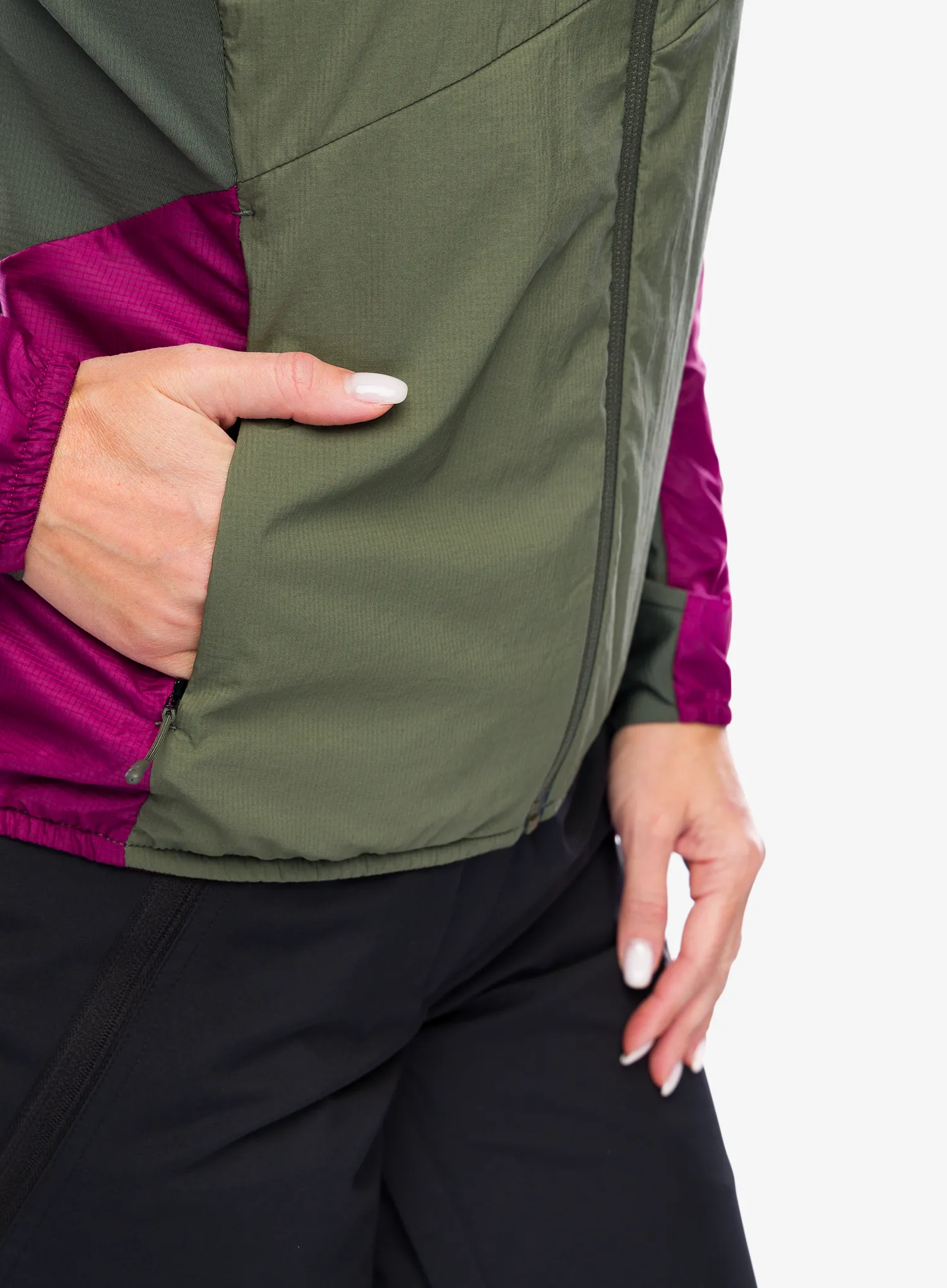 Ženska nepremočljiva jakna Montura Alpha Evo Jacket - sage green/wine red