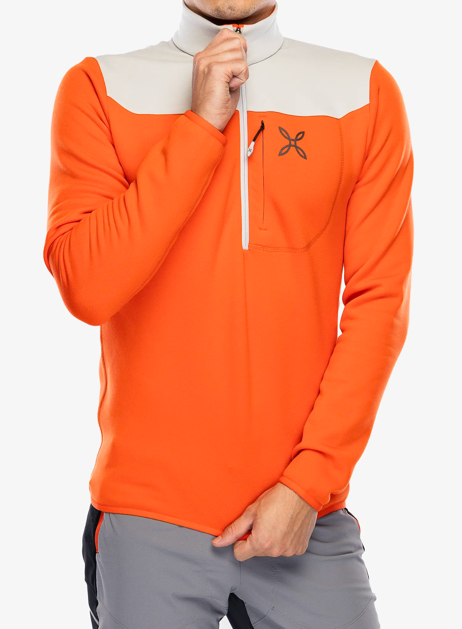 Flis Montura Altitude Anorak - orange/quiet grey