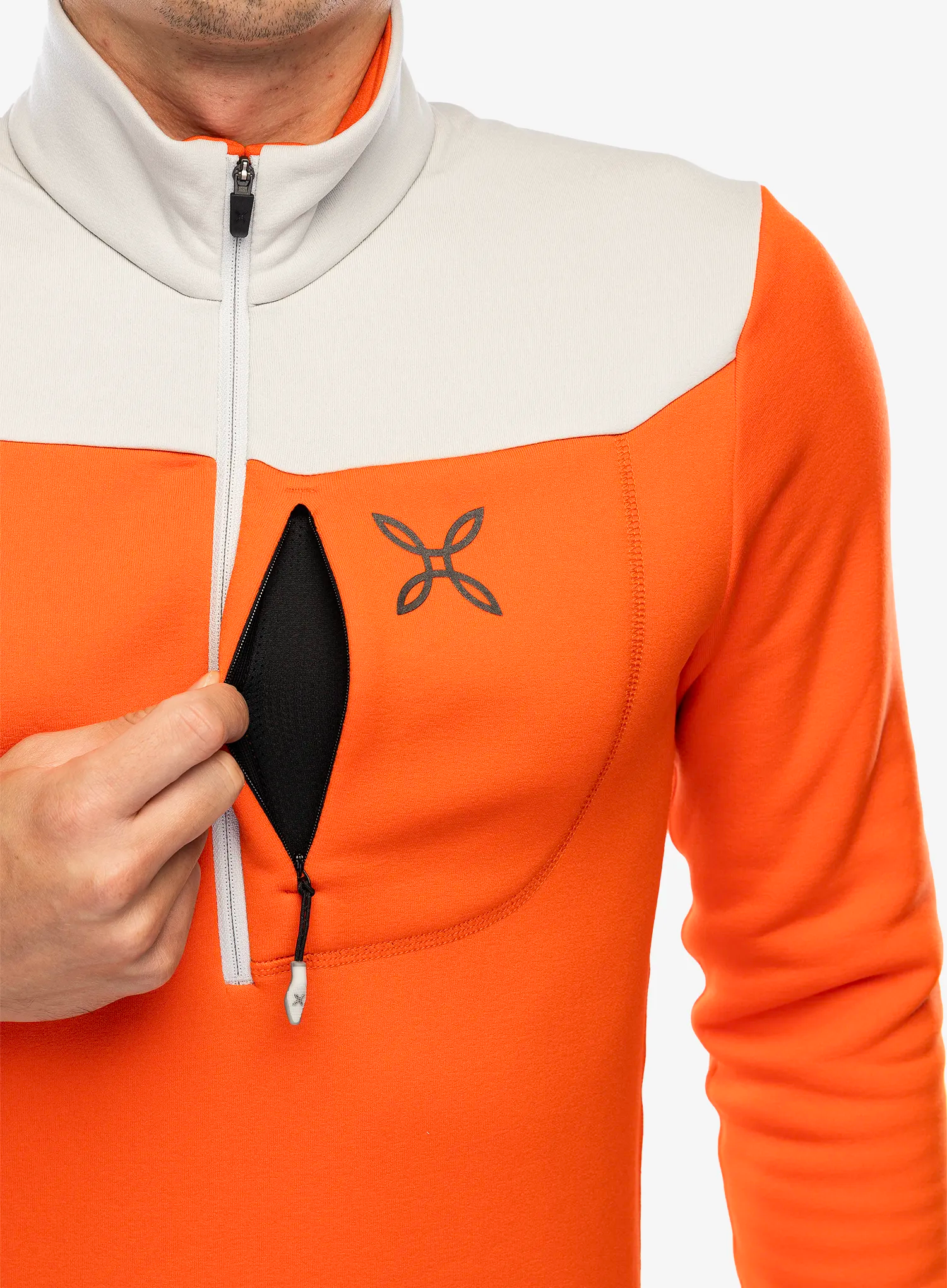 Flis Montura Altitude Anorak - orange/quiet grey