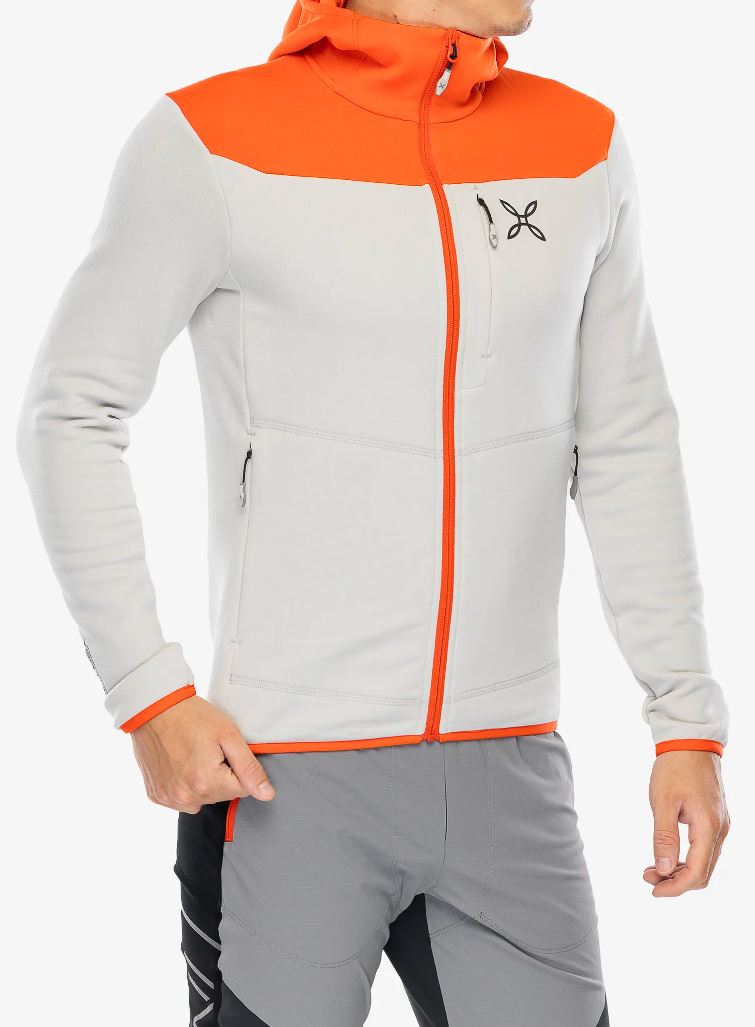 Flis Montura Altitude Maglia - quiet grey/orange