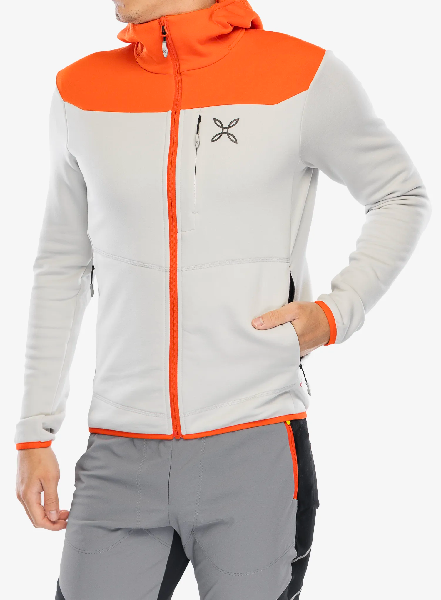 Flis Montura Altitude Maglia - quiet grey/orange