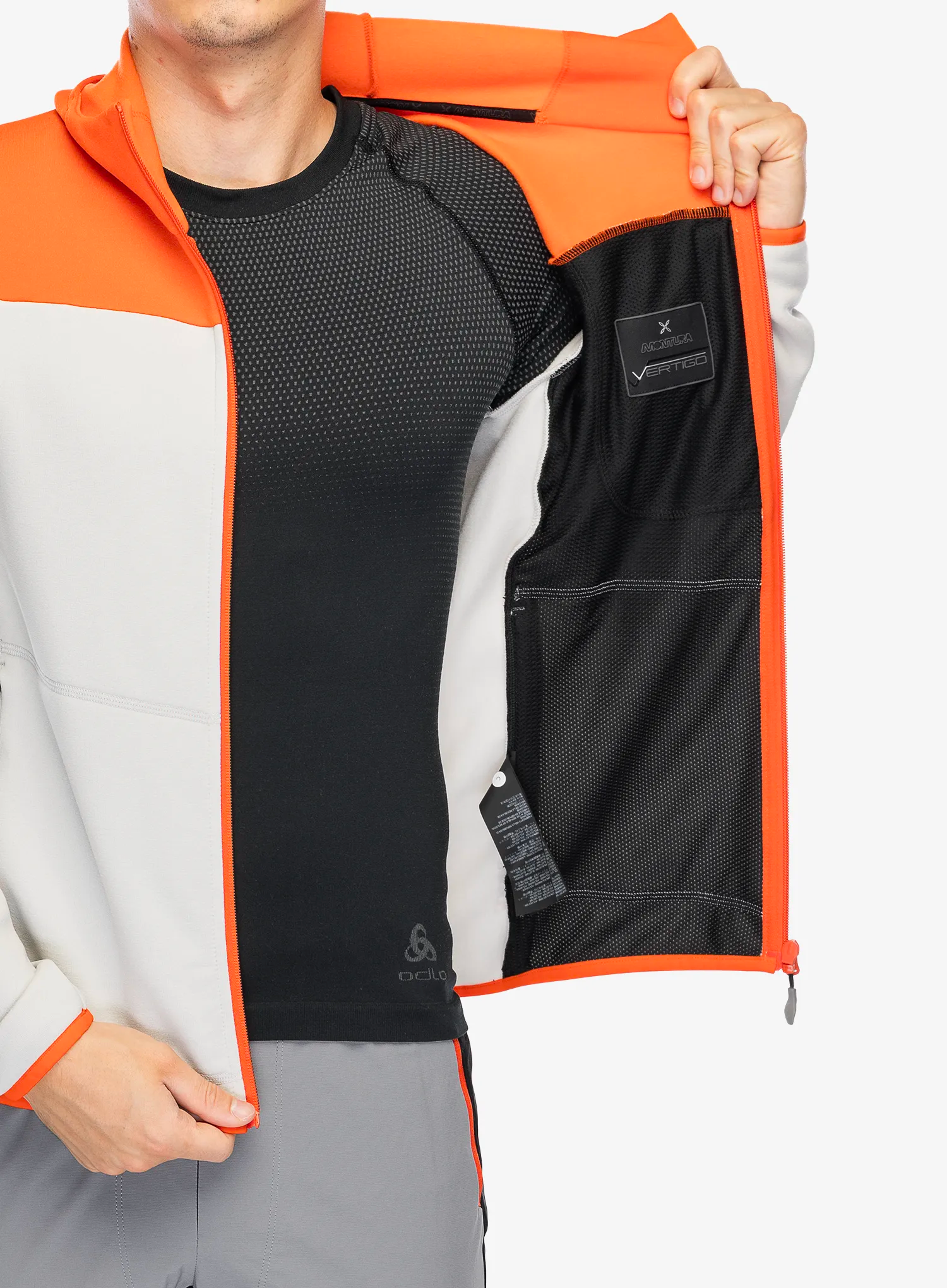 Flis Montura Altitude Maglia - quiet grey/orange