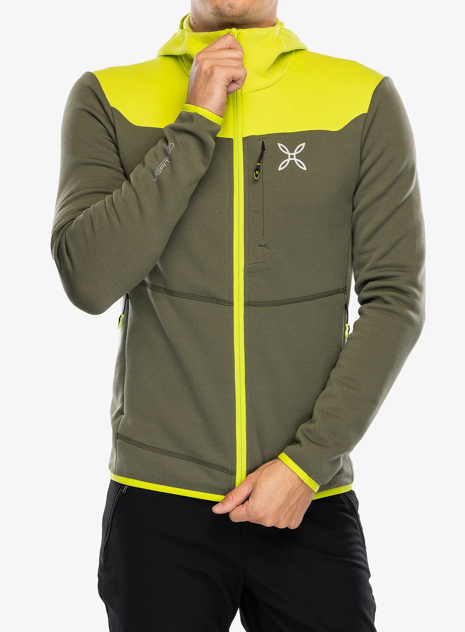 Flis Montura Altitude Maglia - sage green/lime green