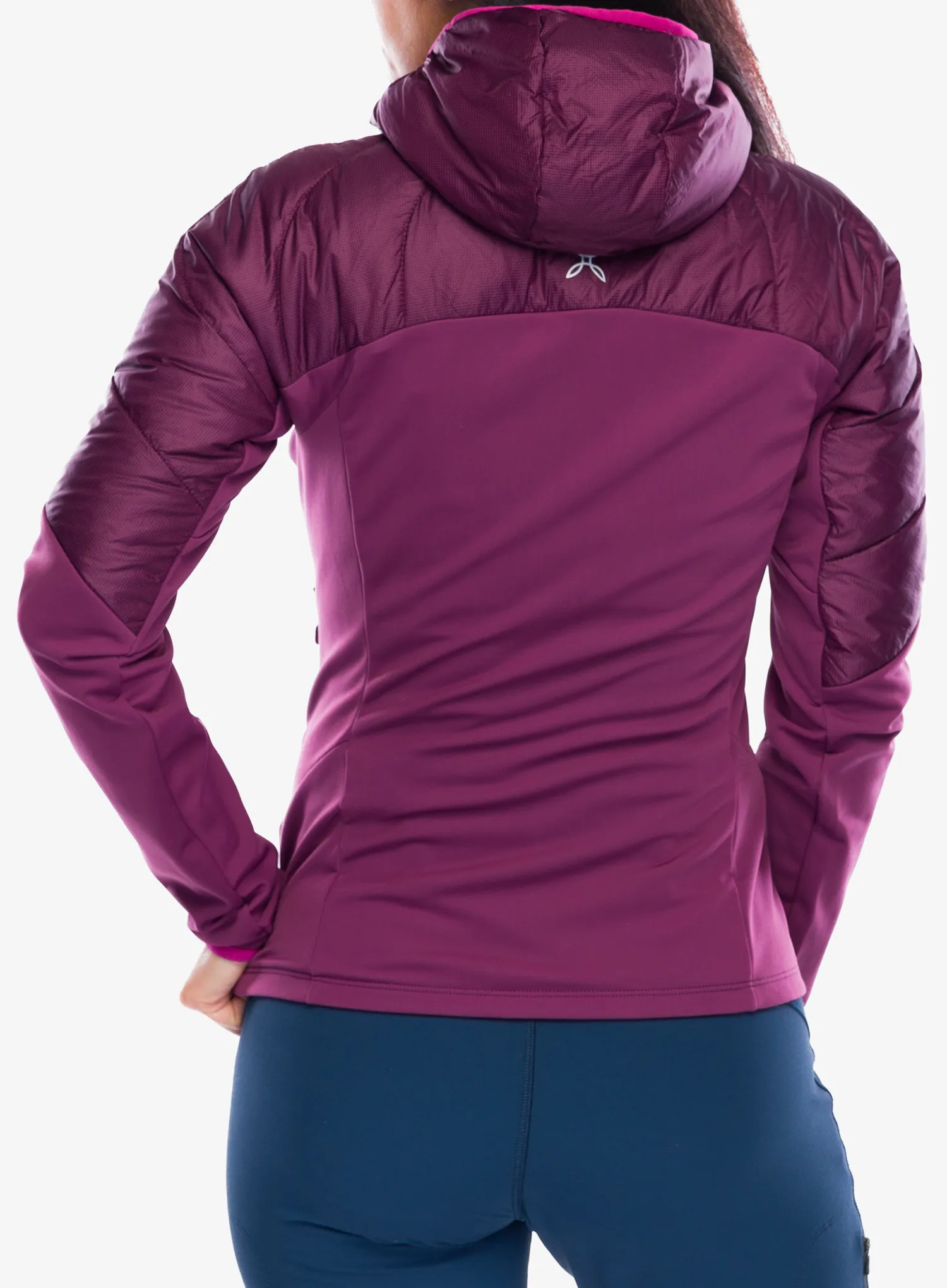 Ženska hibridna jakna Montura Enigma Hybrid Jacket - wine red/baton rouge
