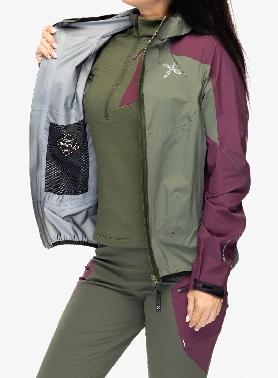Ženska hardshell jakna Montura Magic 2.0 Jacket - sage green/wine red