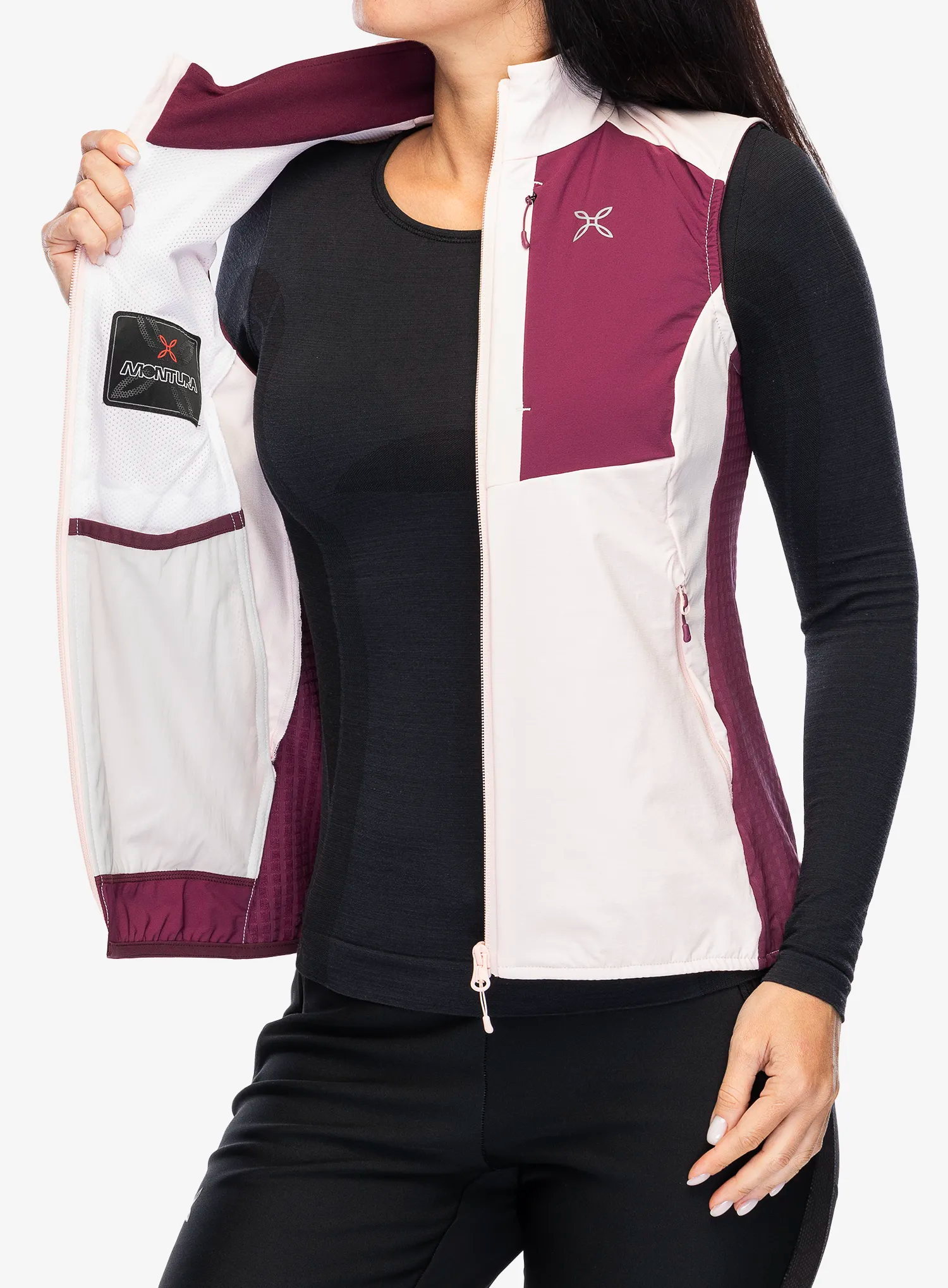 Ženski brezrokavnik Montura Peak Vest - light rose/wine red