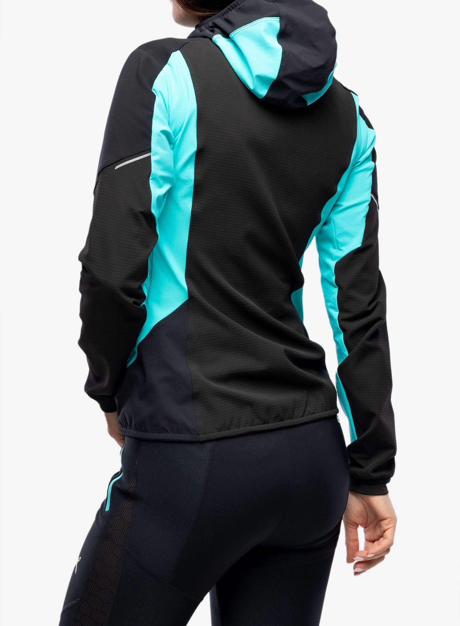 Ženska softshell jakna Montura Premium Wind Hoody Jacket - black/light blue