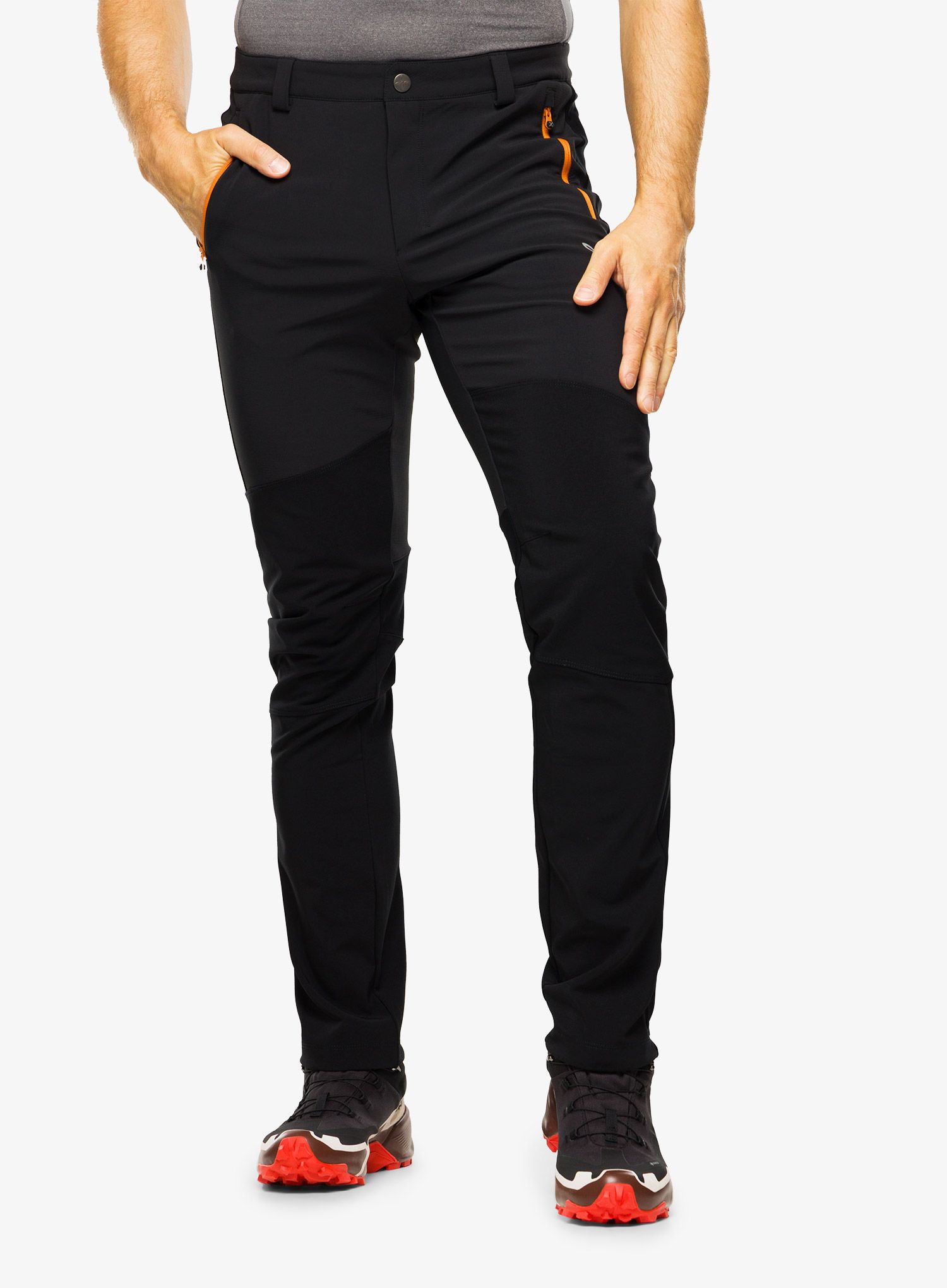 Softshell hlače Montura Presanella Pants - black/mandarine