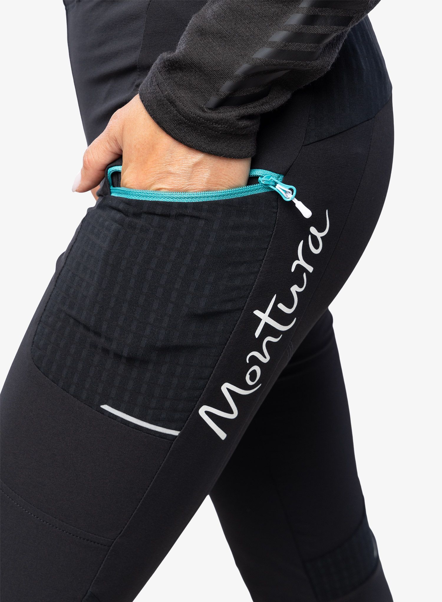 Ženske softshell hlače Montura Ski Style Pants - black/light blue