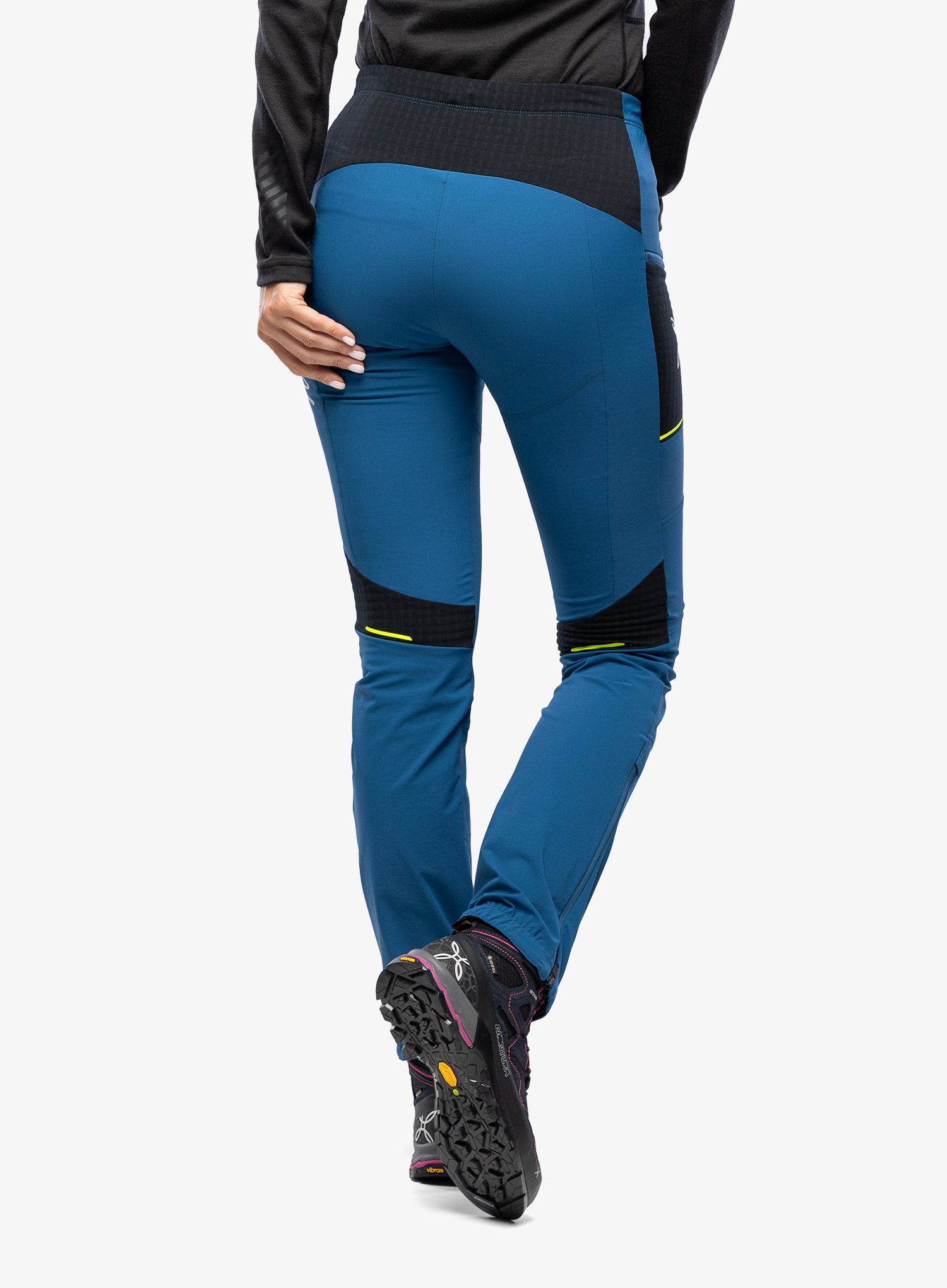 Ženske tekaške hlače Montura Ski Style Pants - deep blue/yellow fluo