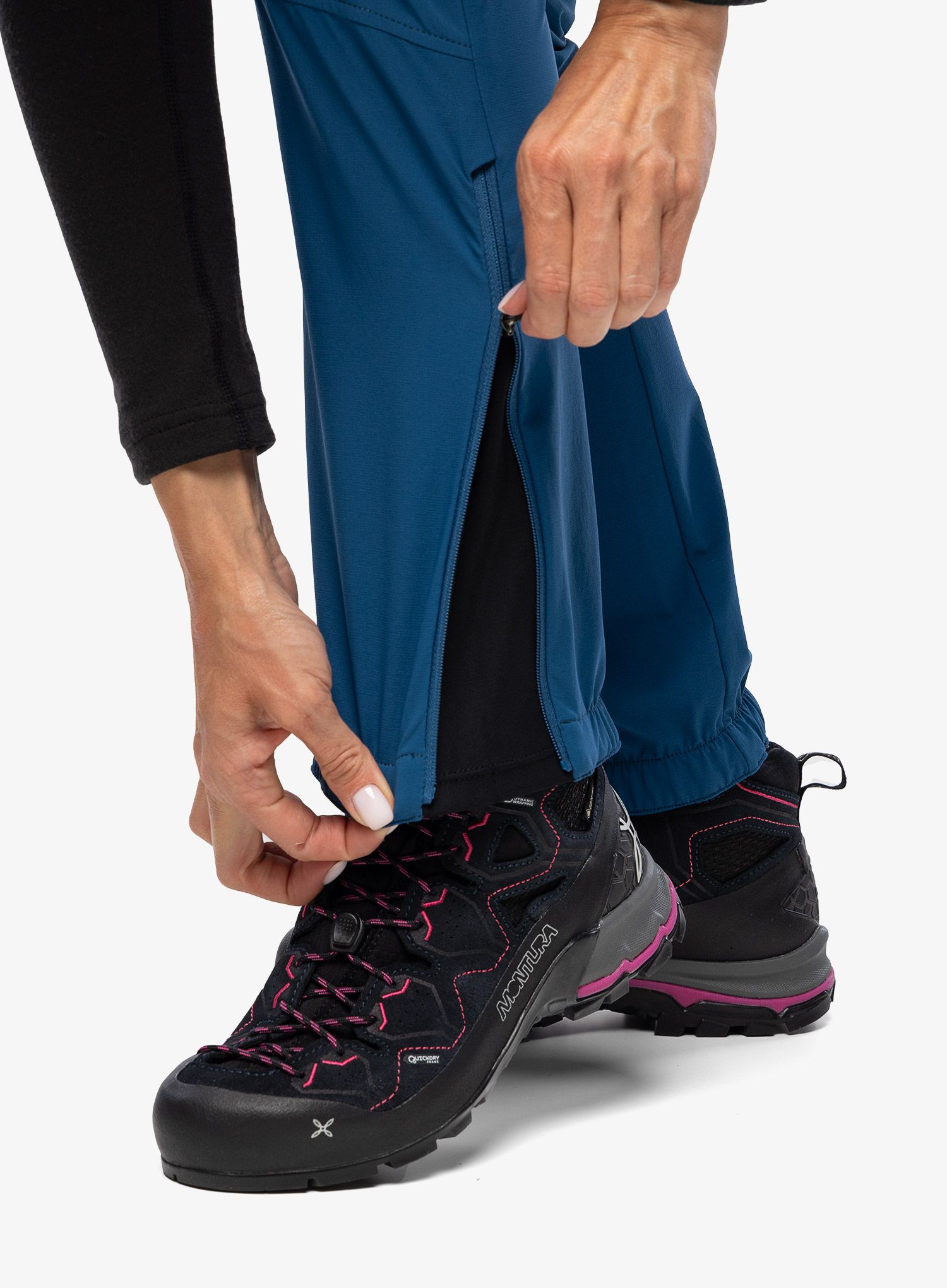 Ženske tekaške hlače Montura Ski Style Pants - deep blue/yellow fluo
