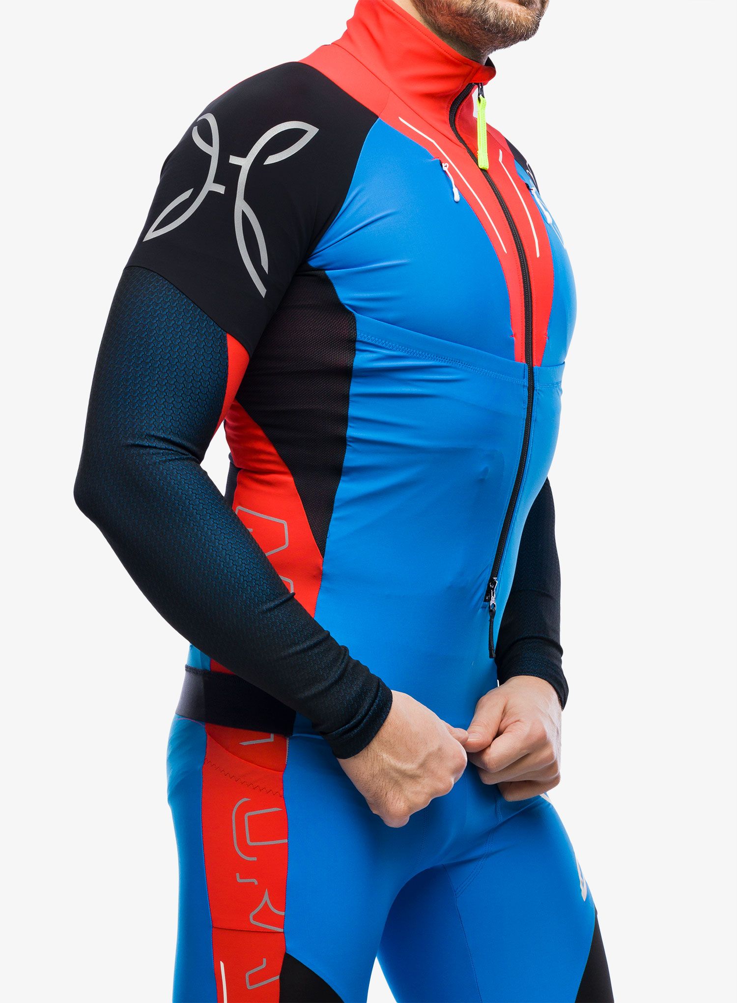 Moška jopica Montura Slick Maglia - bright blue/power red