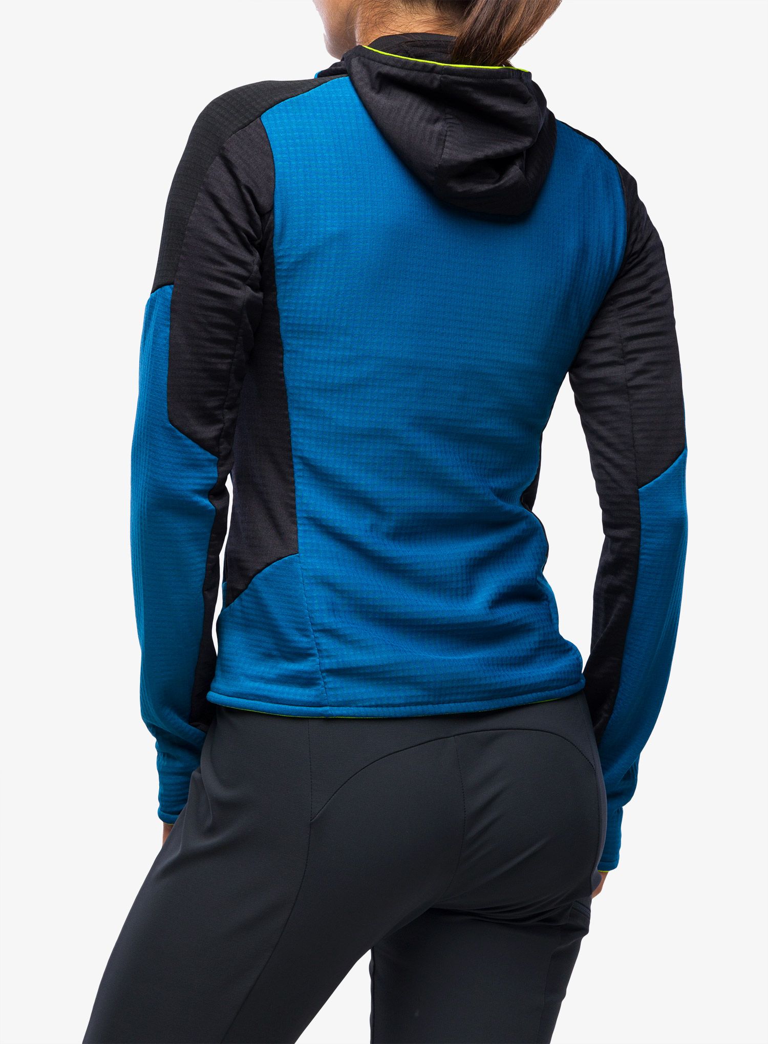 Ženska jopa s kapuco Montura Stretch Color 2 Maglia - deep blue/yellow fluo