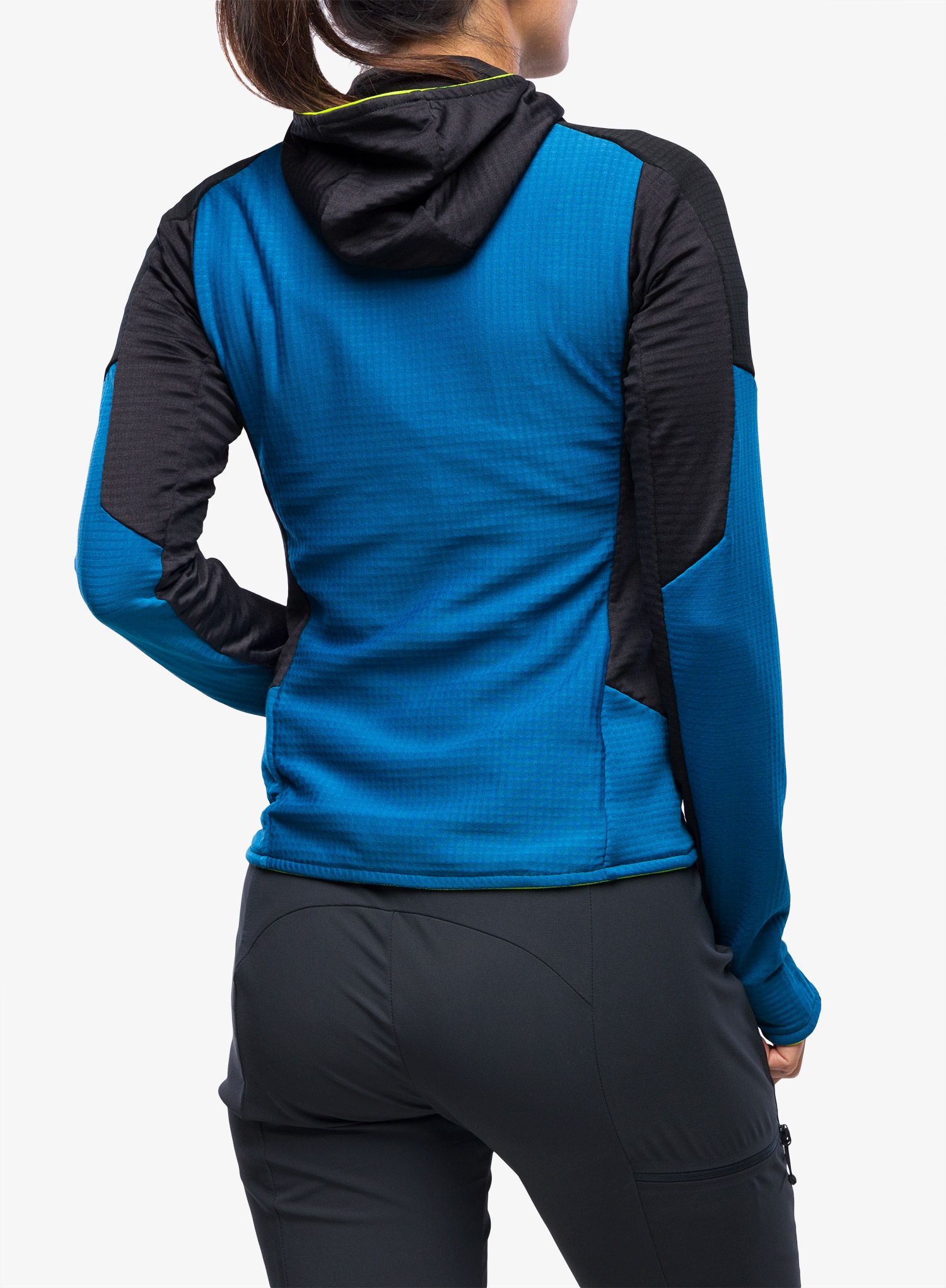 Ženska jopa s kapuco Montura Stretch Color 2 Maglia - deep blue/yellow fluo