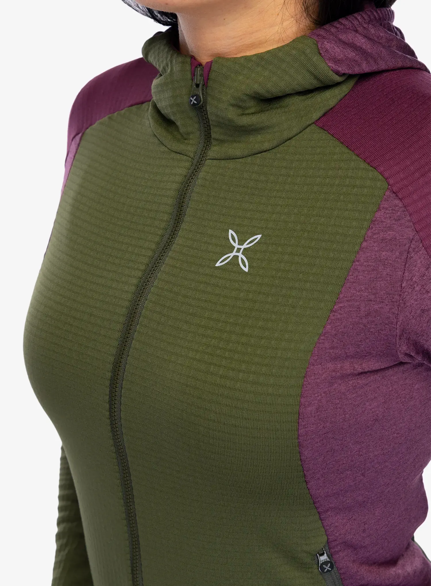 Ženska jopica Montura Stretch Color 2 Maglia - sage green/wine red