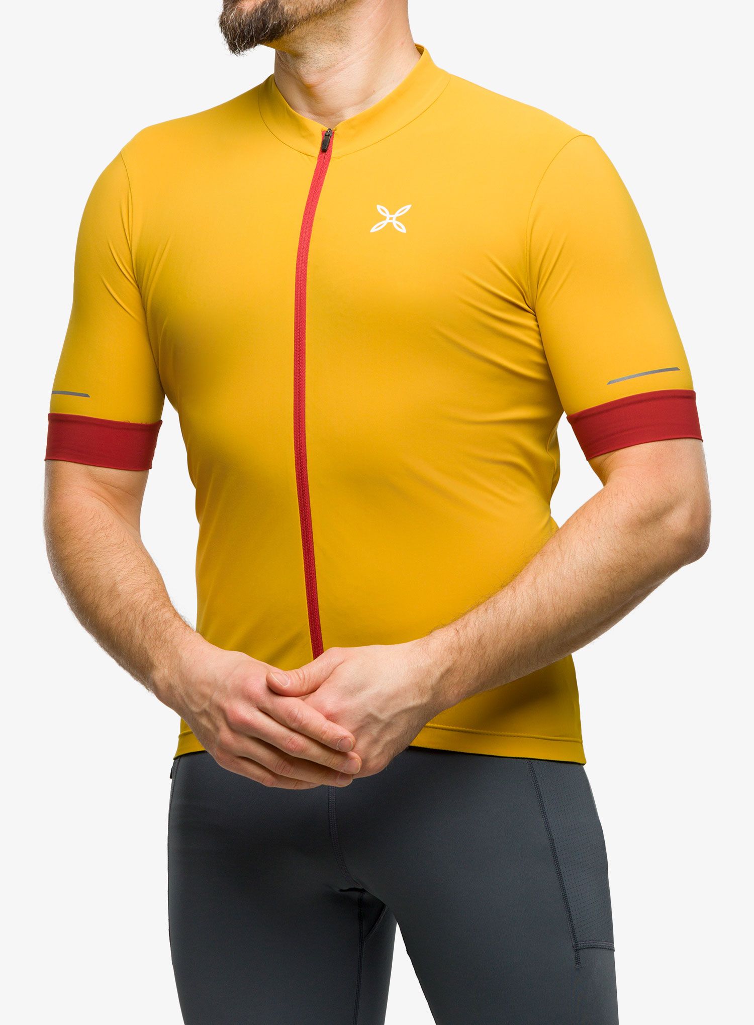 Kolesarska majica Montura Terra Full Zip T-shirt - warm gold/tobacco