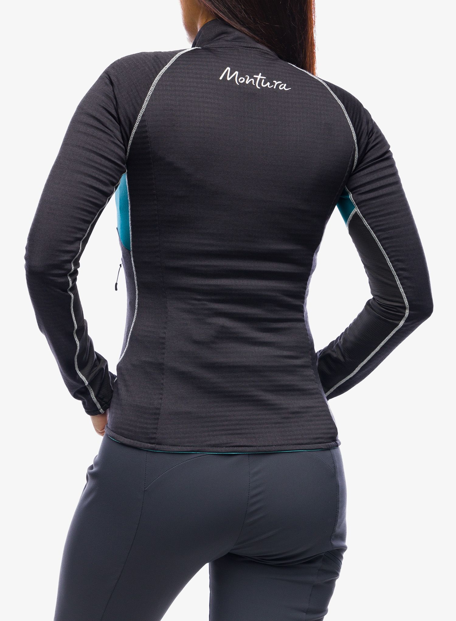 Ženska jopica z zadrgo Montura Thermal Color Maglia - black/baltic