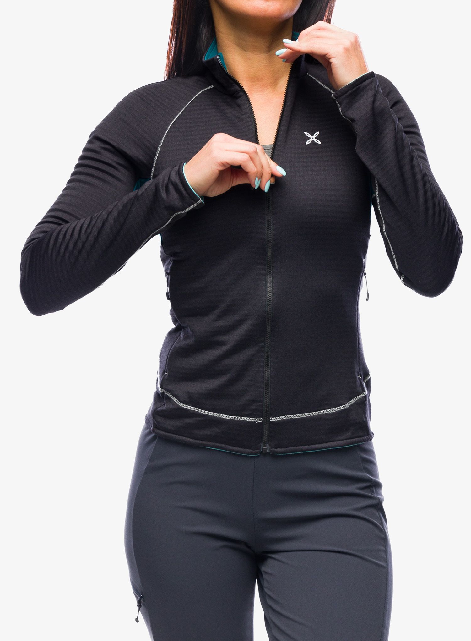 Ženska jopica z zadrgo Montura Thermal Color Maglia - black/baltic