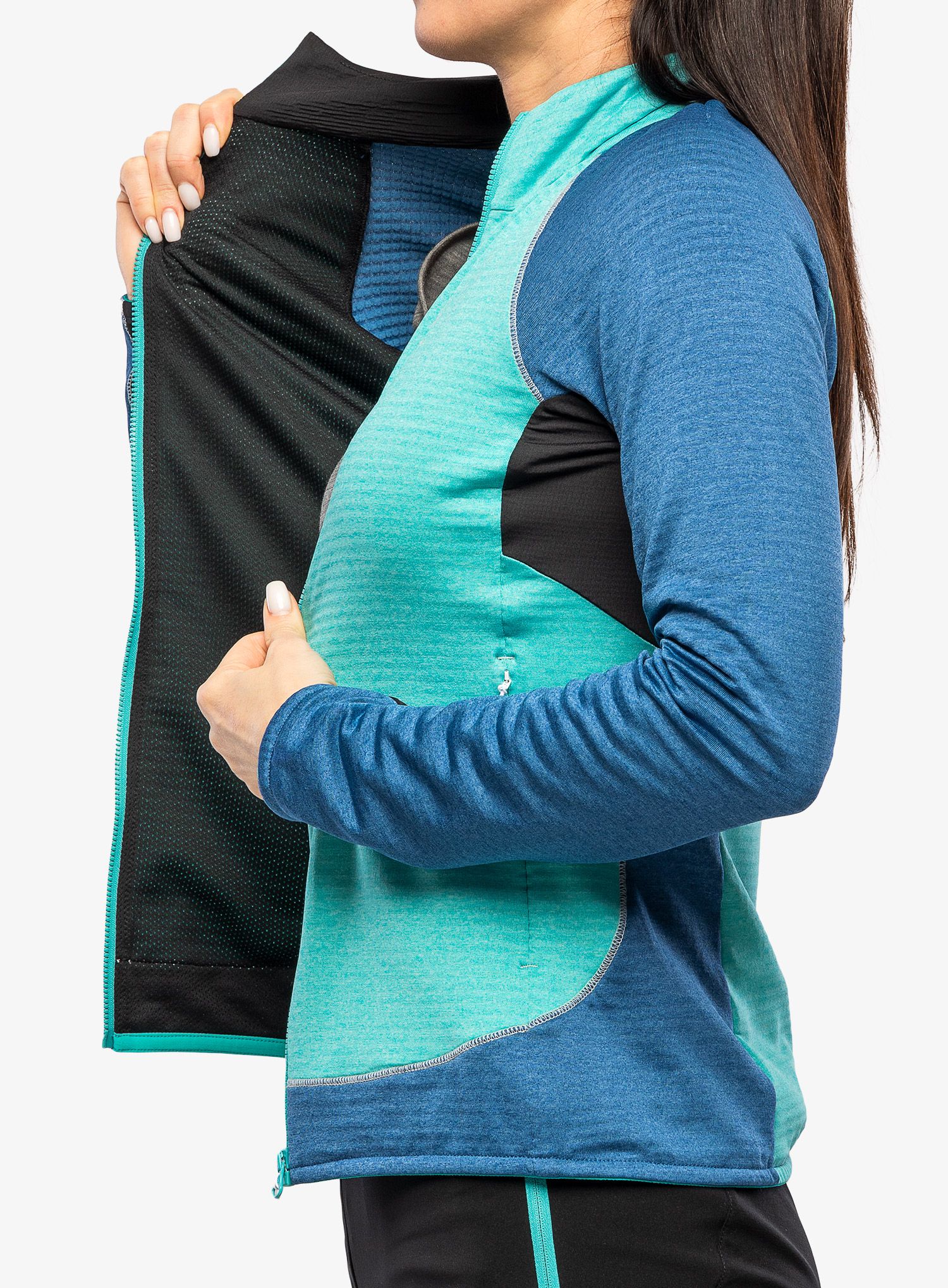 Ženska jopica z zadrgo Montura Thermal Color Maglia - care blue/deep blue