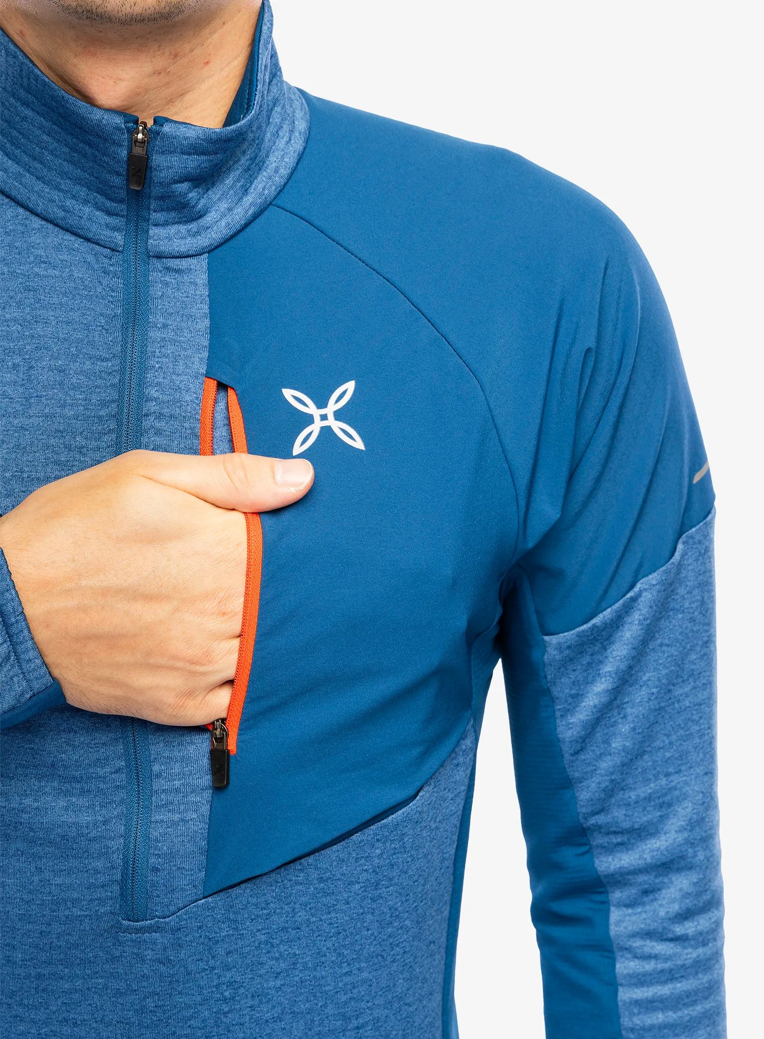 Puloverji brez kapuce Montura Thermal Grid 2 Anorak - deep blue/orange