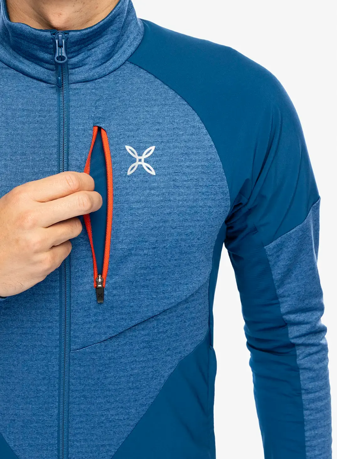 Puloverji brez kapuce Montura Thermal Grid 2 Maglia - deep blue/orange