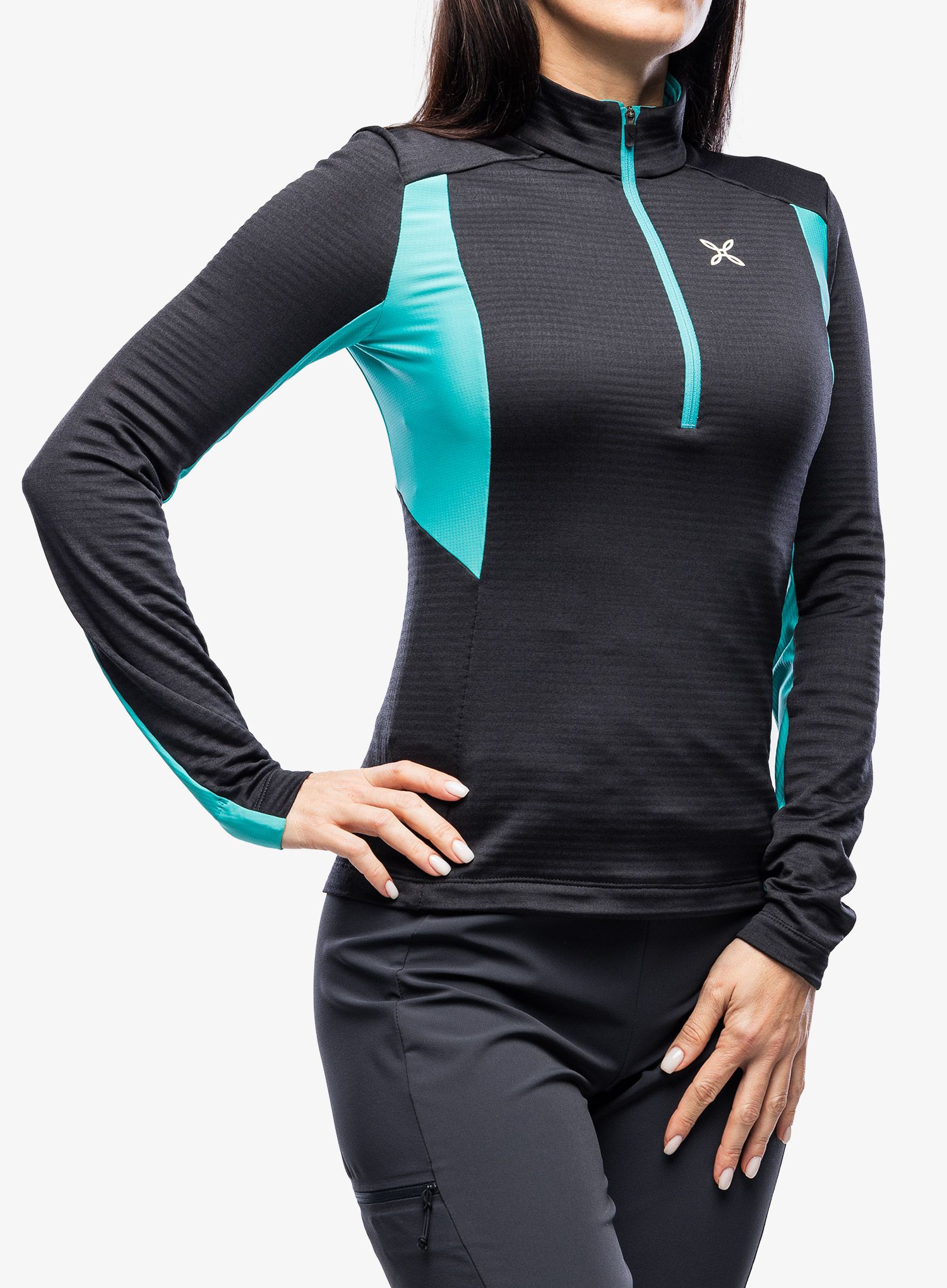 Jopica brez kapuce ženska Montura Thermal Grid Anorak - black/light blue