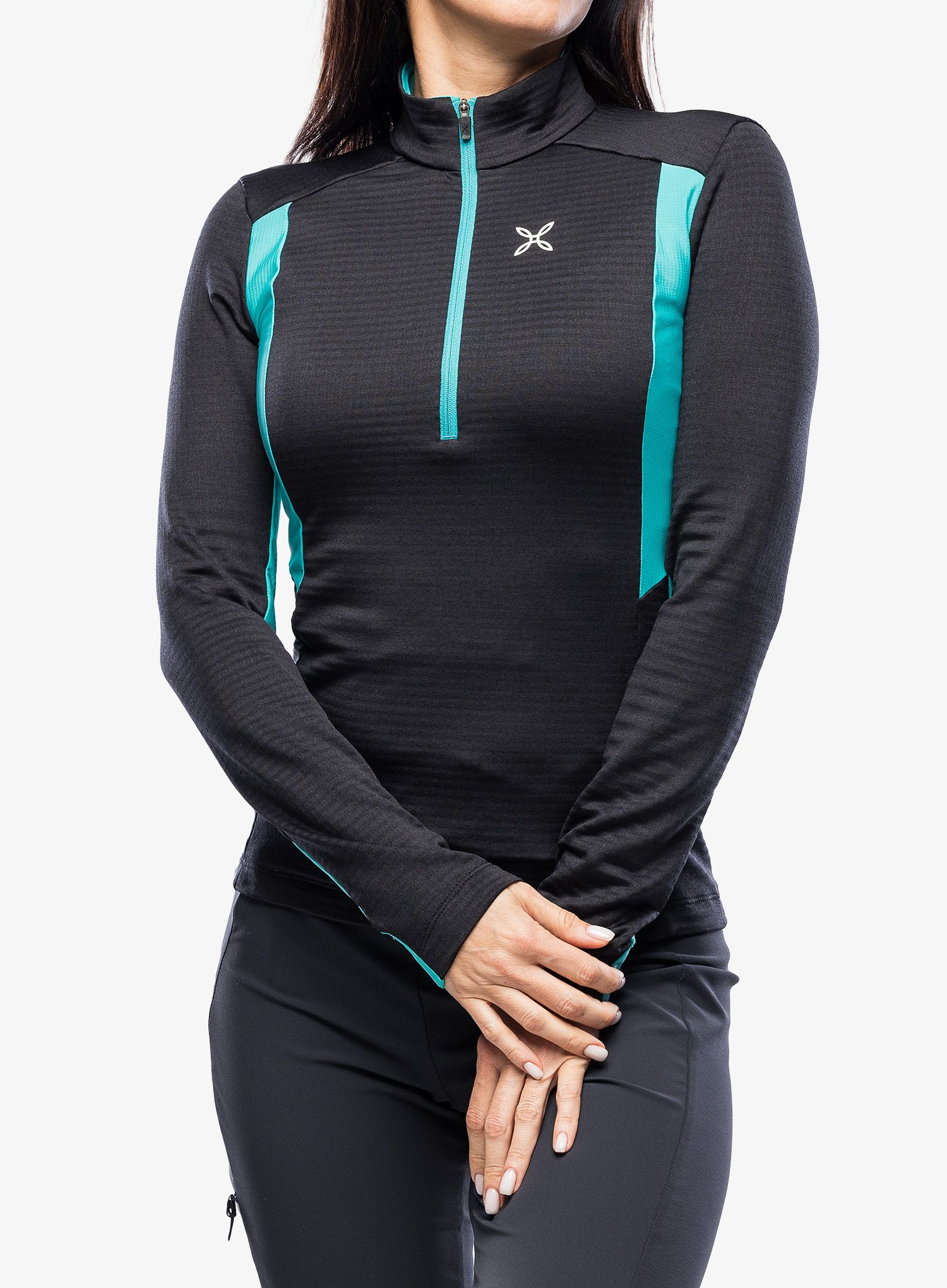 Jopica brez kapuce ženska Montura Thermal Grid Anorak - black/light blue
