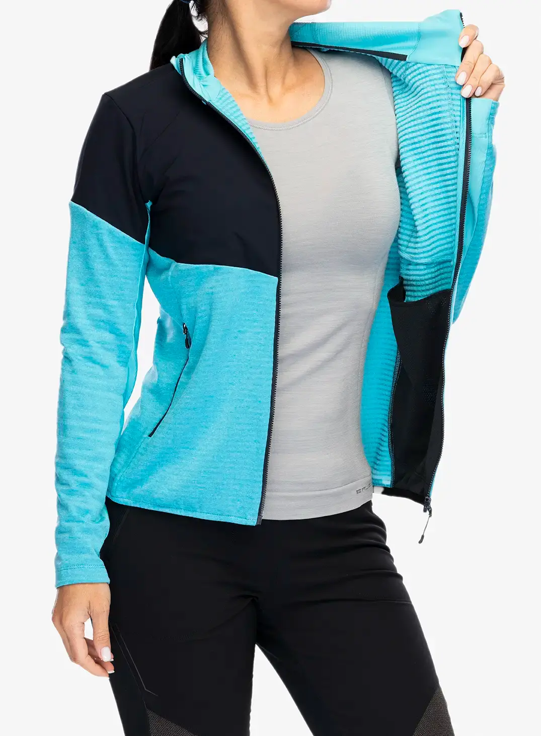 Ženska jopica Montura Thermalgrid Pro 2 Maglia - turquoise/graphite blue