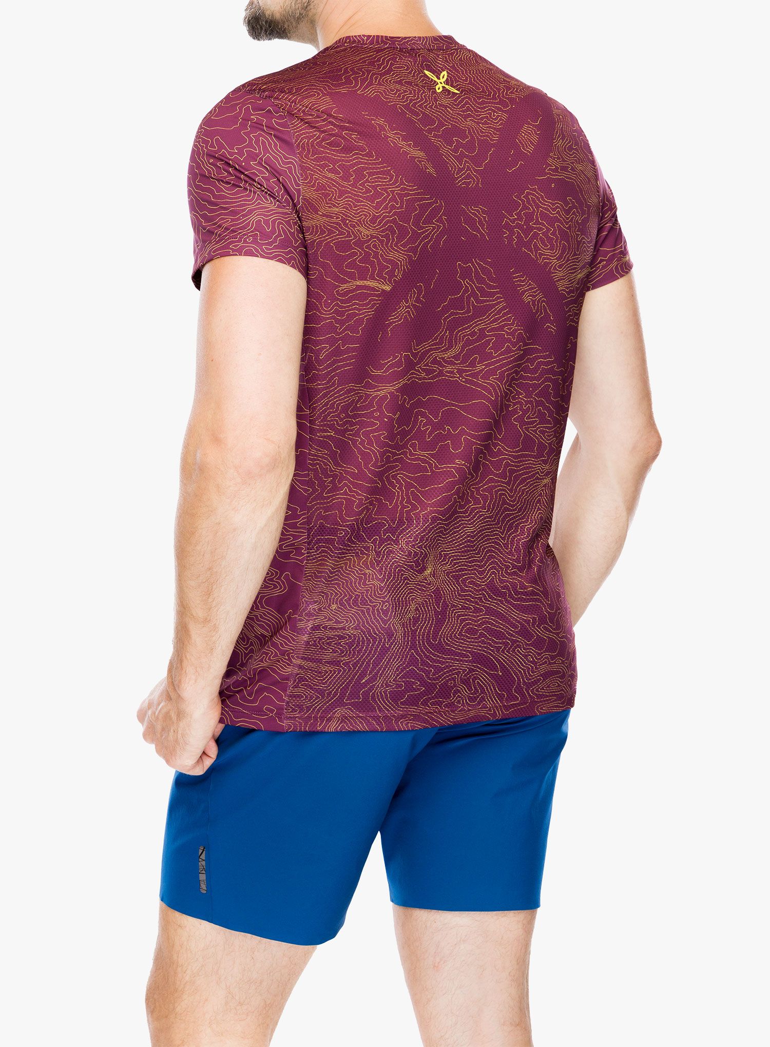 Majica za tek Montura Topographic Sublime T-Shirt - wine red/lime