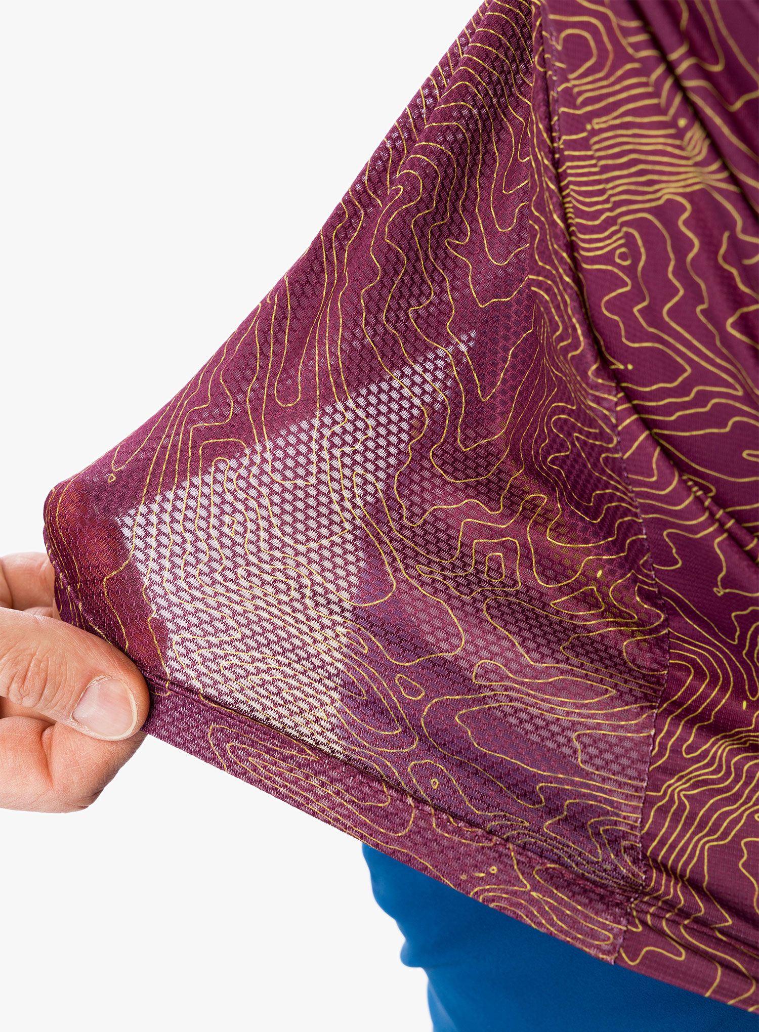 Majica za tek Montura Topographic Sublime T-Shirt - wine red/lime