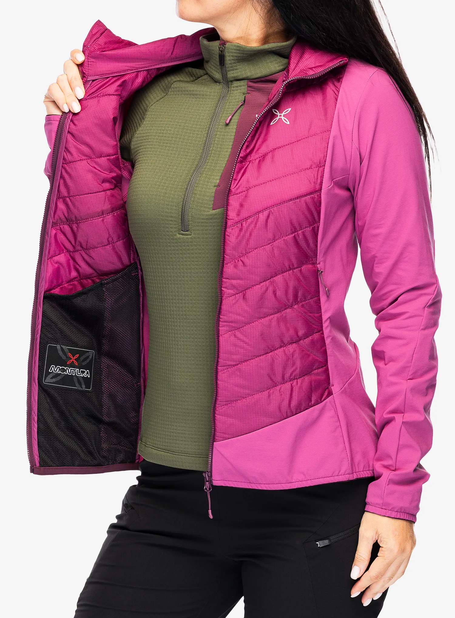 Ženska hibridna jakna Montura Trace Hybrid Jacket - baton rouge/wine red