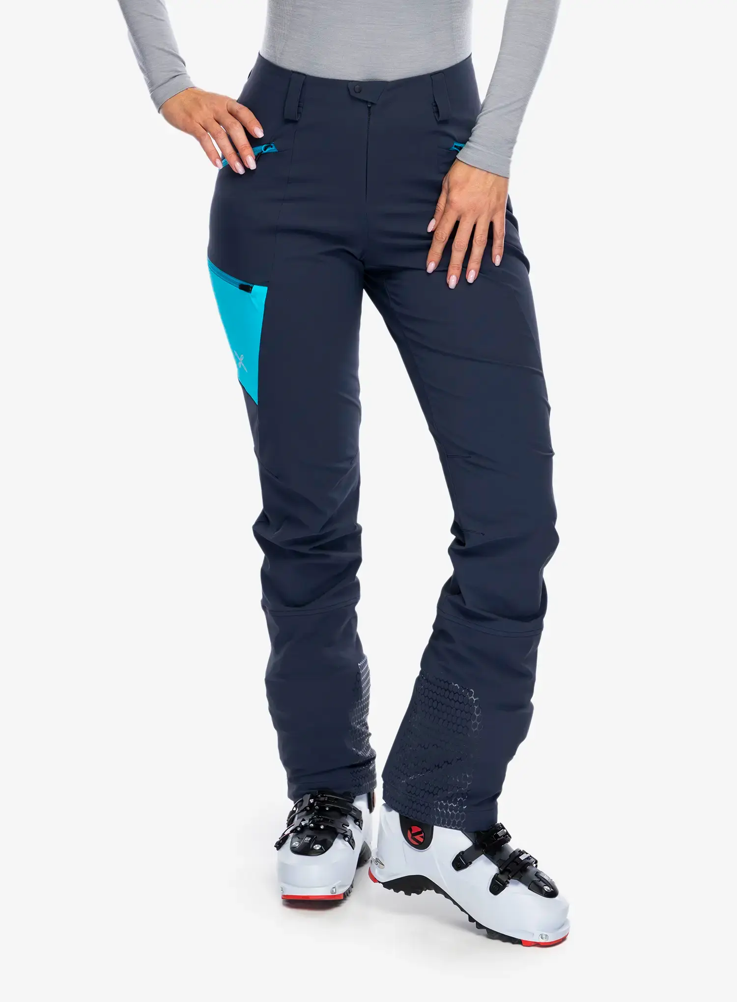 Ženske softshell hlače Montura Trace Light Pants - graphite blue/turquoise