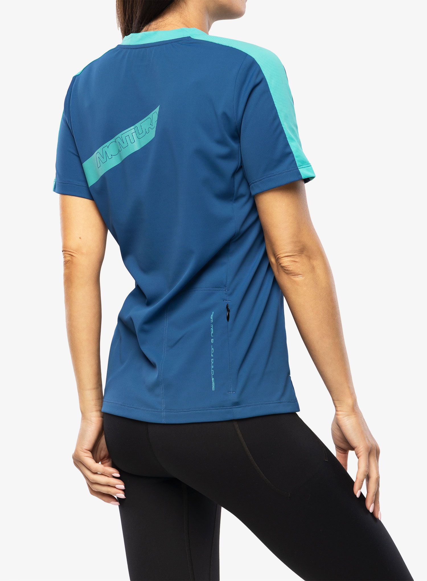 Ženska kolesarska majica Montura Way T-shirt - deep blue/care blue