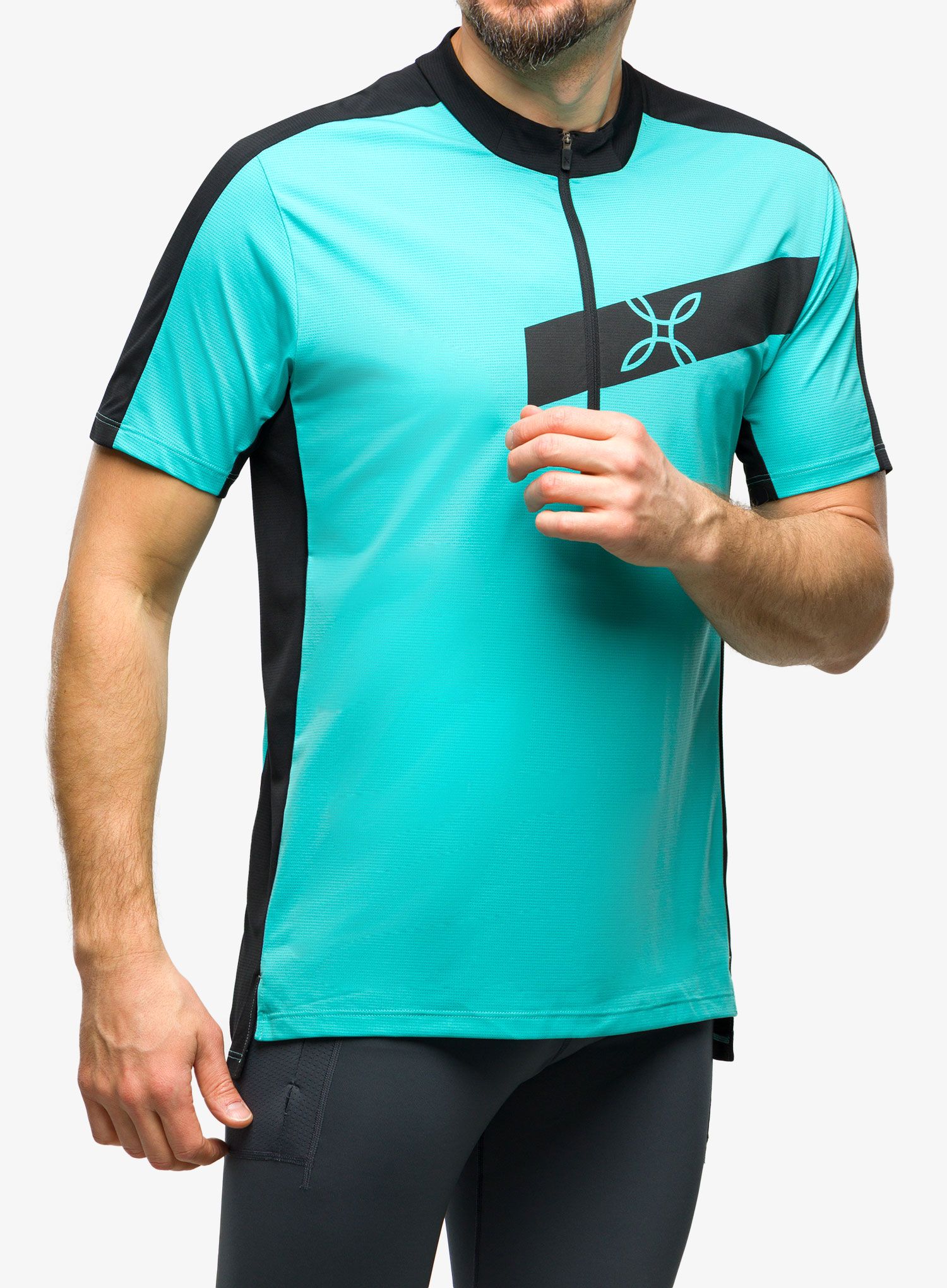 Kolesarska majica Montura Way Zip T-Shirt - light blue/black