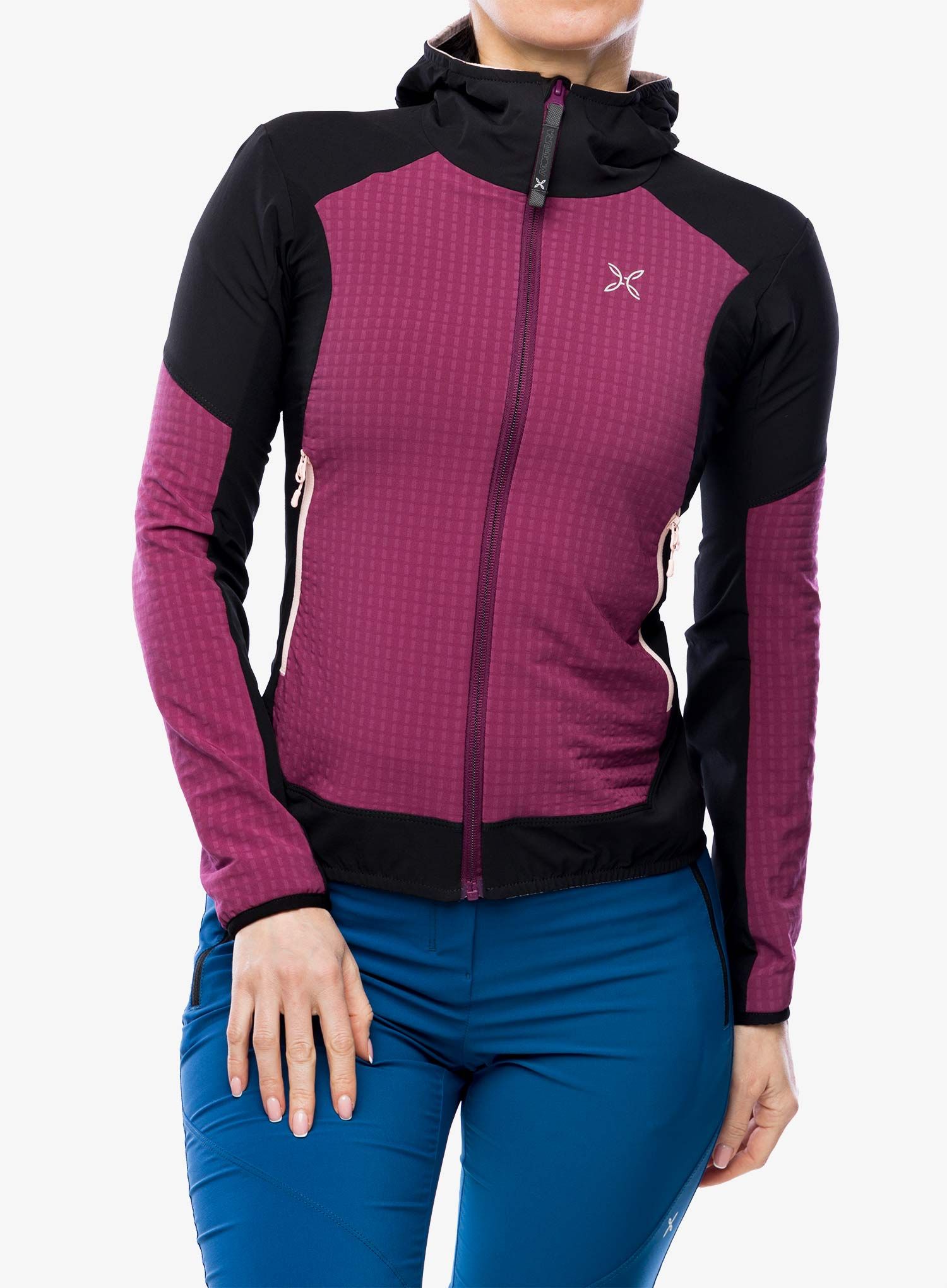 Ženska softshell jakna Montura Wind Revolution Hoody Jacket - wine red/light rose