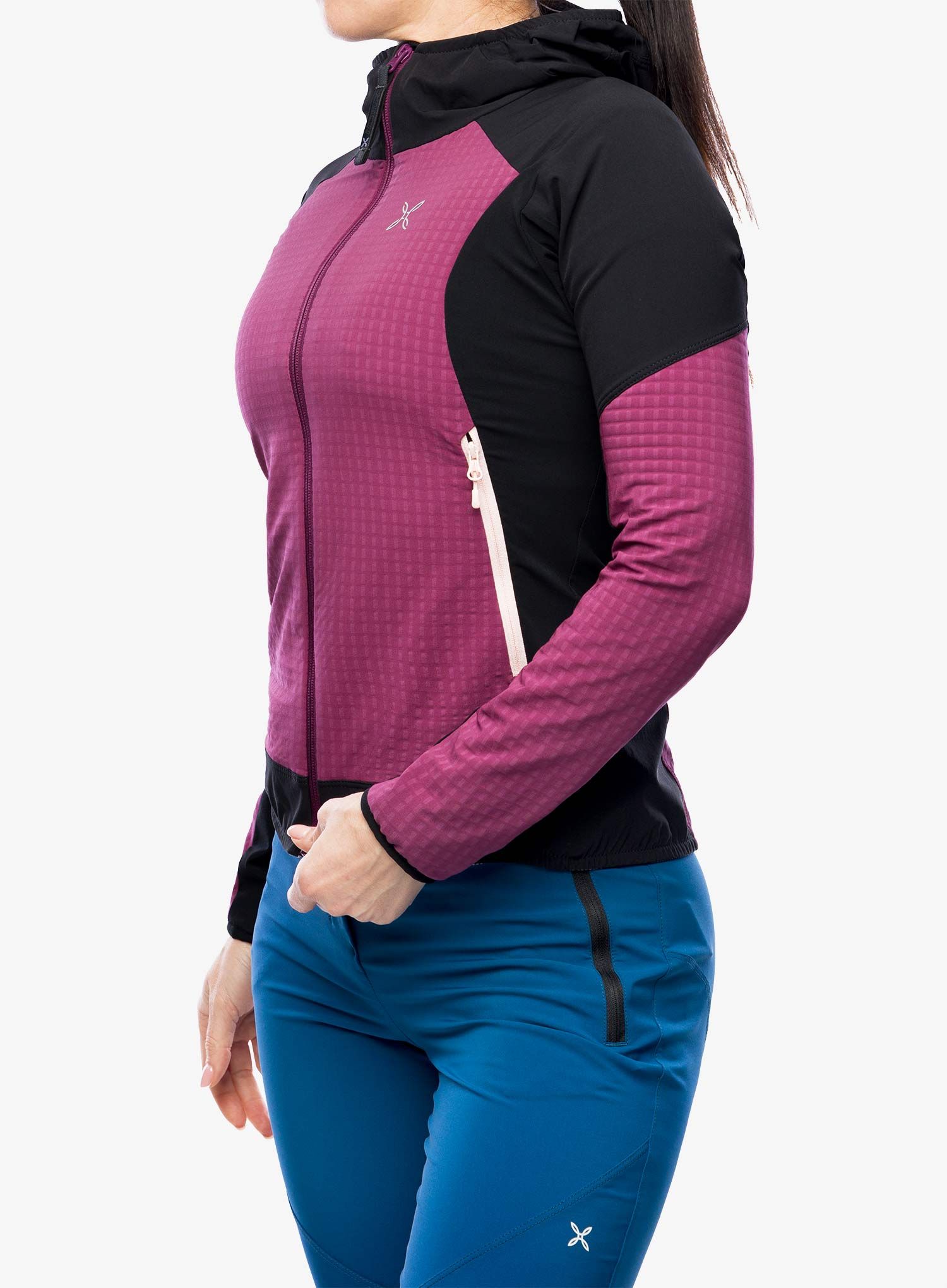 Ženska softshell jakna Montura Wind Revolution Hoody Jacket - wine red/light rose