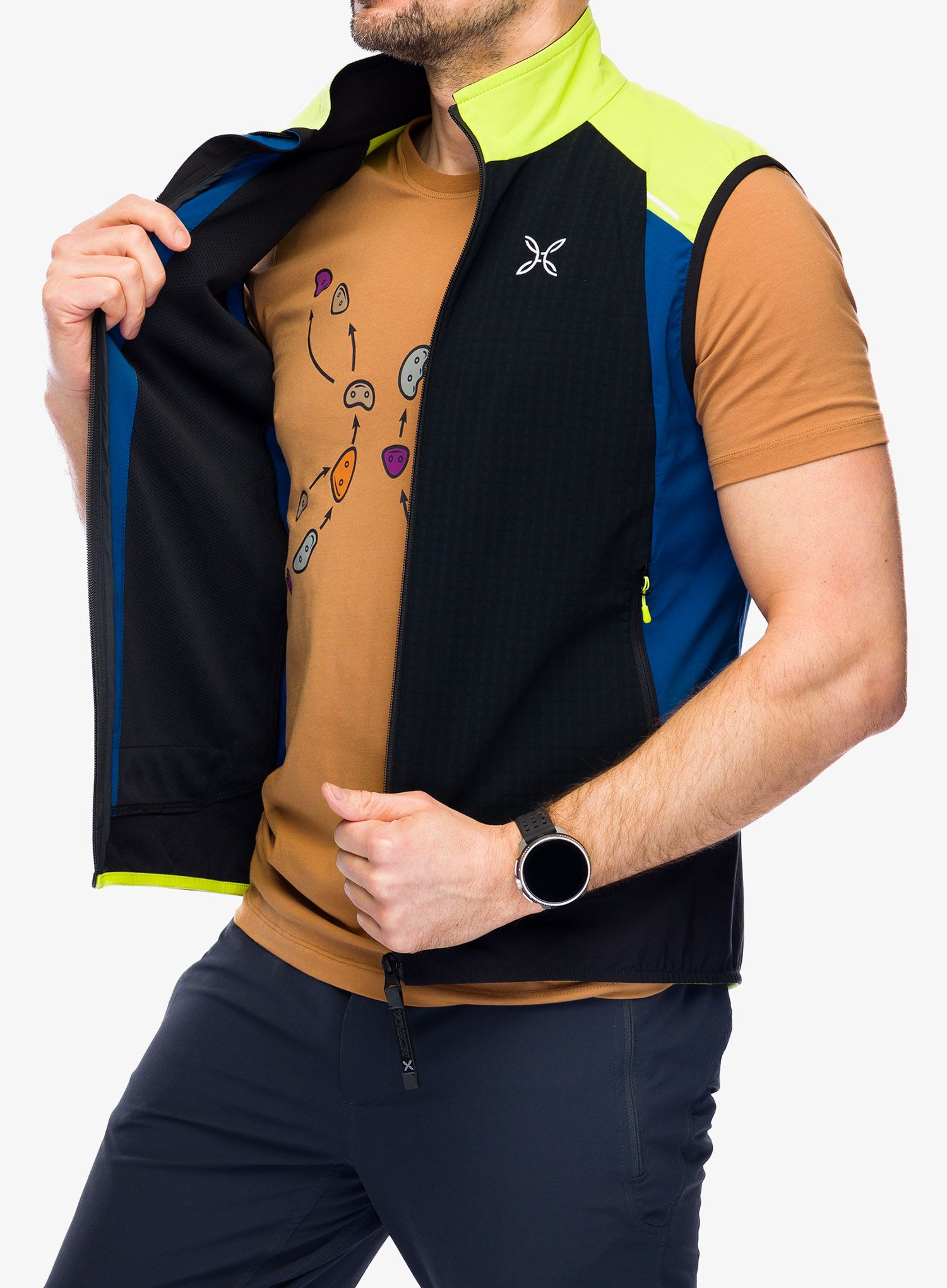 Brezrokavnik Montura Wind Revolution Vest - black/lime green