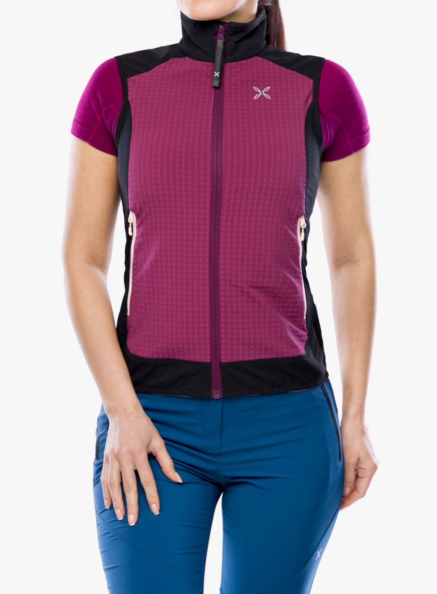 Ženski brezrokavnik Montura Wind Revolution Vest - wine red/light rose