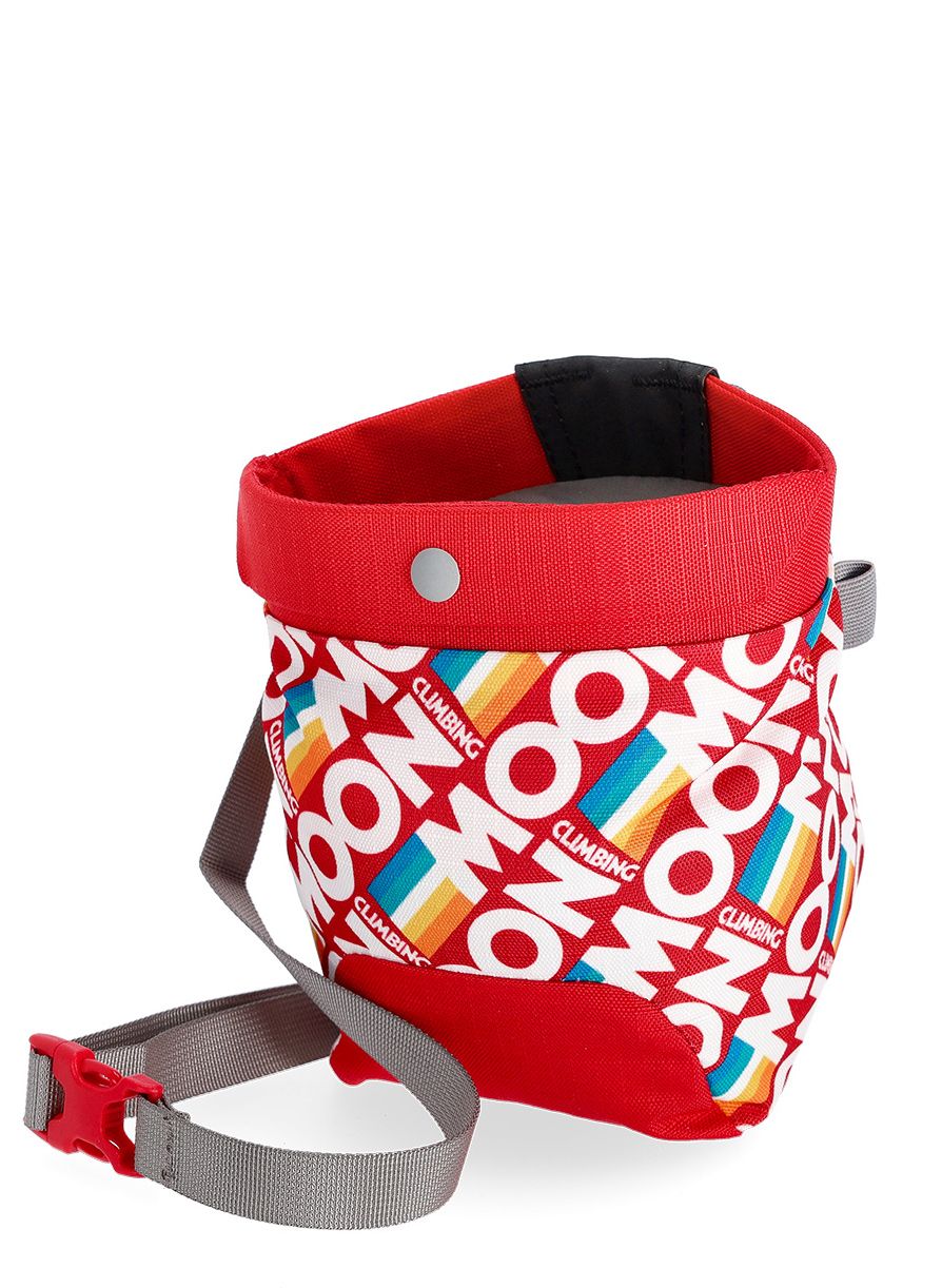 Vrečka za magnezij Moon Climbing Trad Chalk Bag - retro stripe true red