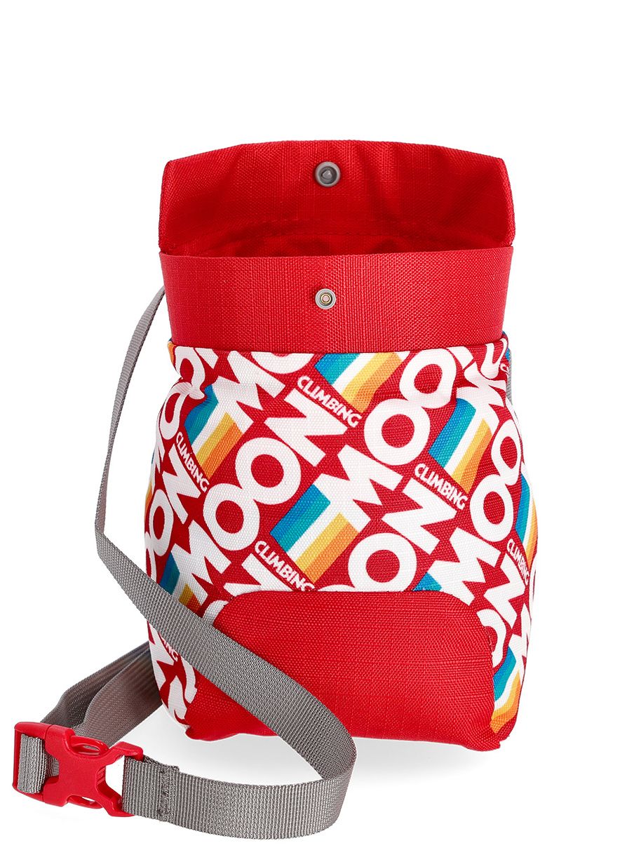 Vrečka za magnezij Moon Climbing Trad Chalk Bag - retro stripe true red