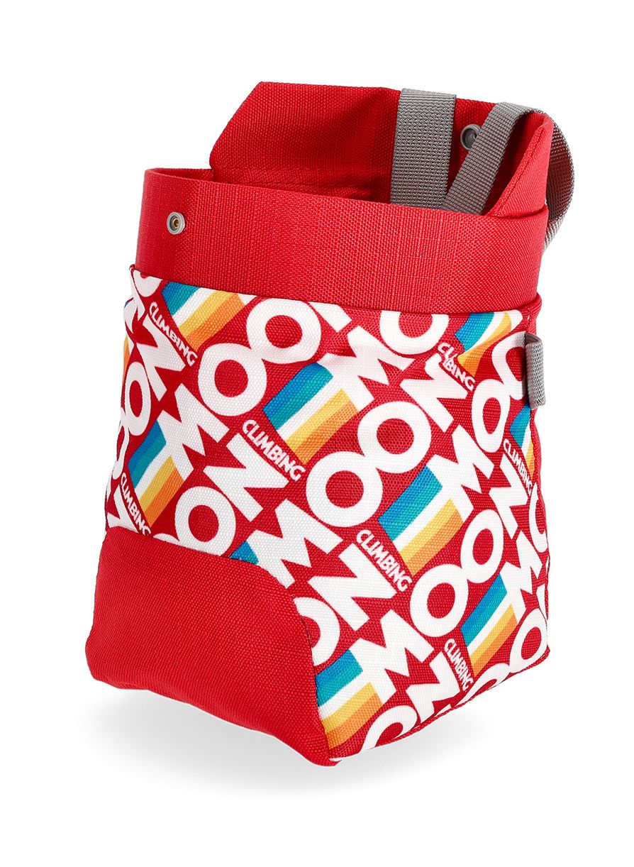 Vrečka za magnezij Moon Climbing Trad Chalk Bag - retro stripe true red
