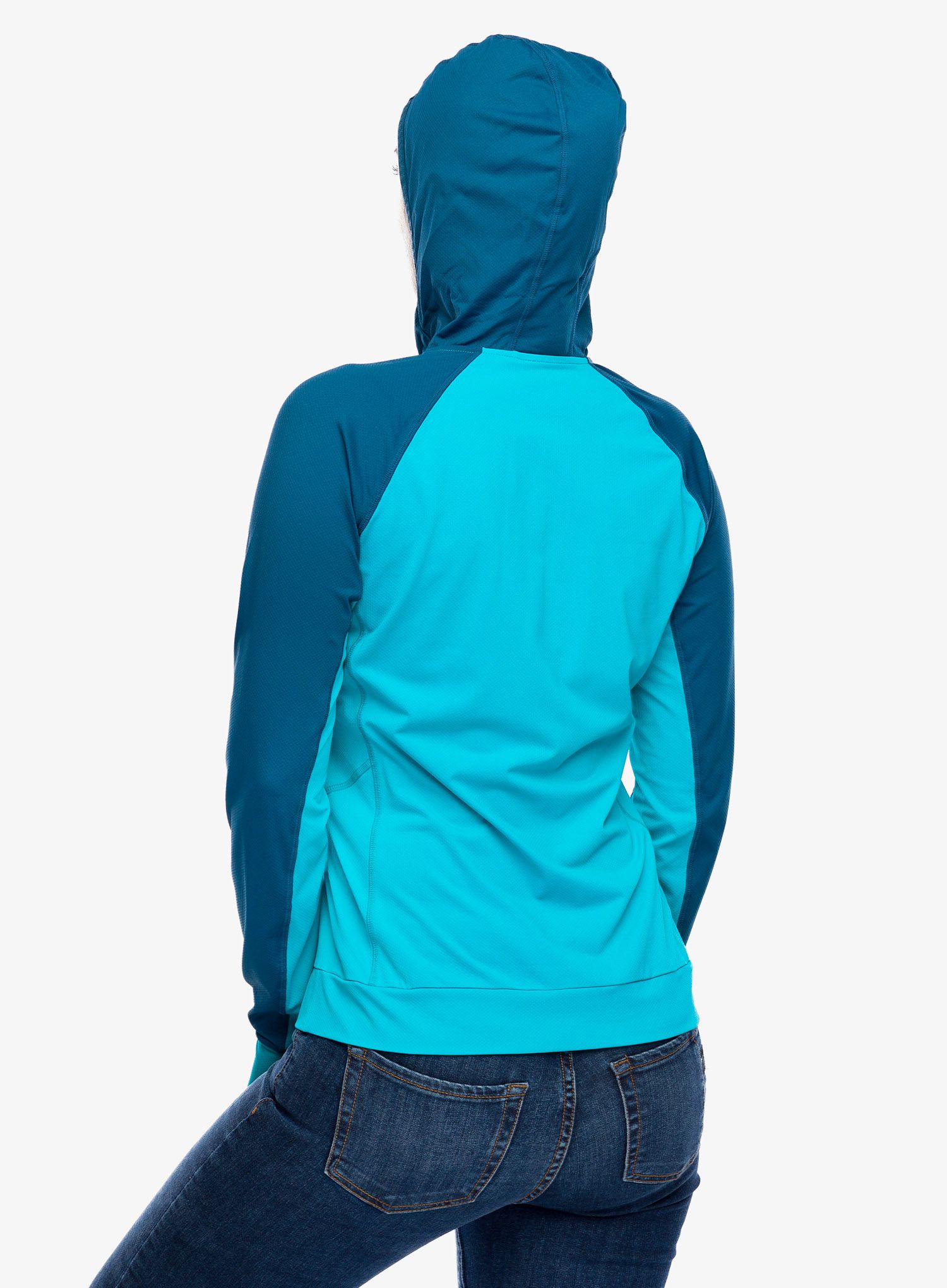 Ženska plezalna jopa Mountain Equipment Aiguille Hooded Top - topaz/majolica blue
