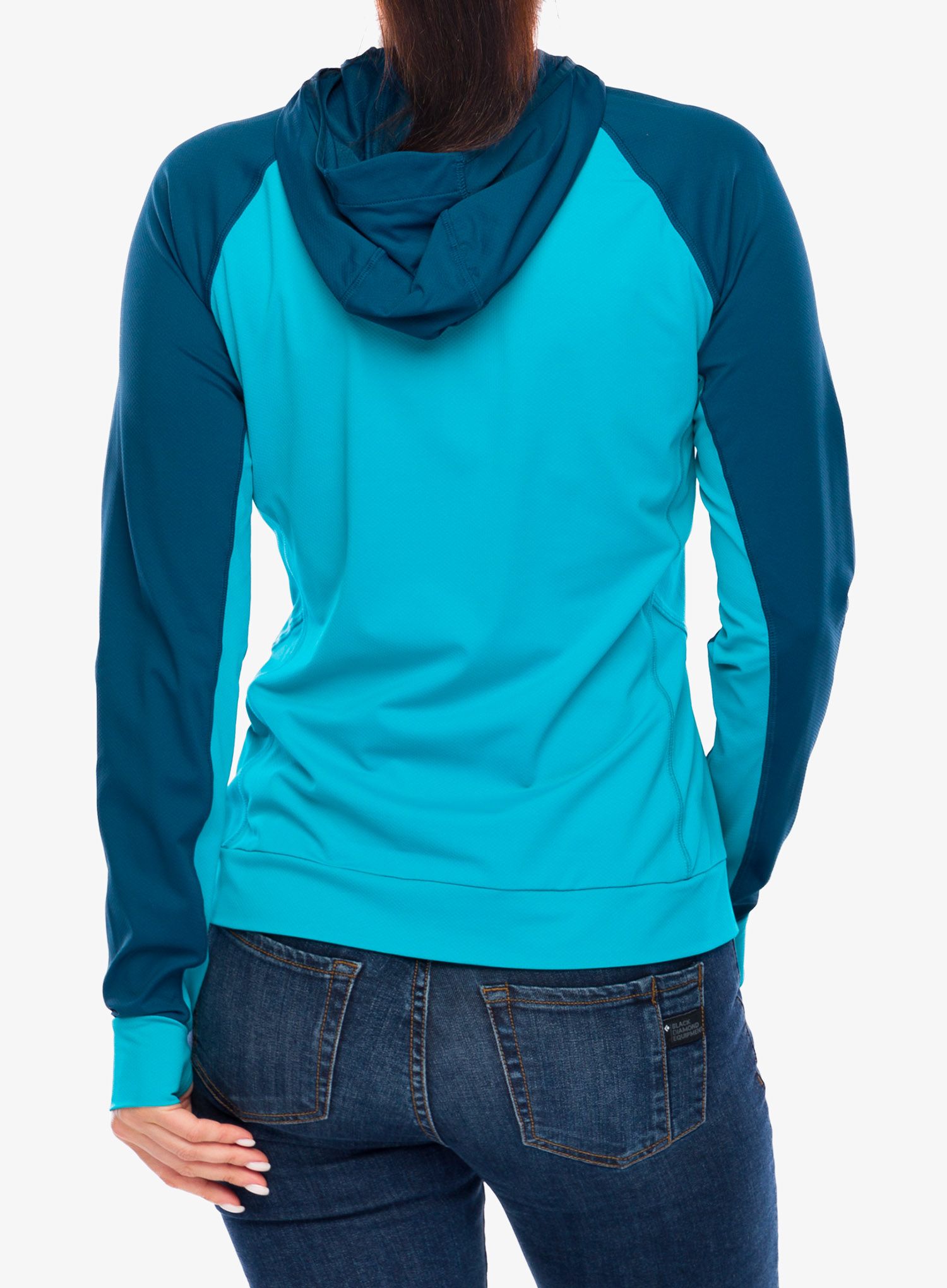 Ženska plezalna jopa Mountain Equipment Aiguille Hooded Top - topaz/majolica blue