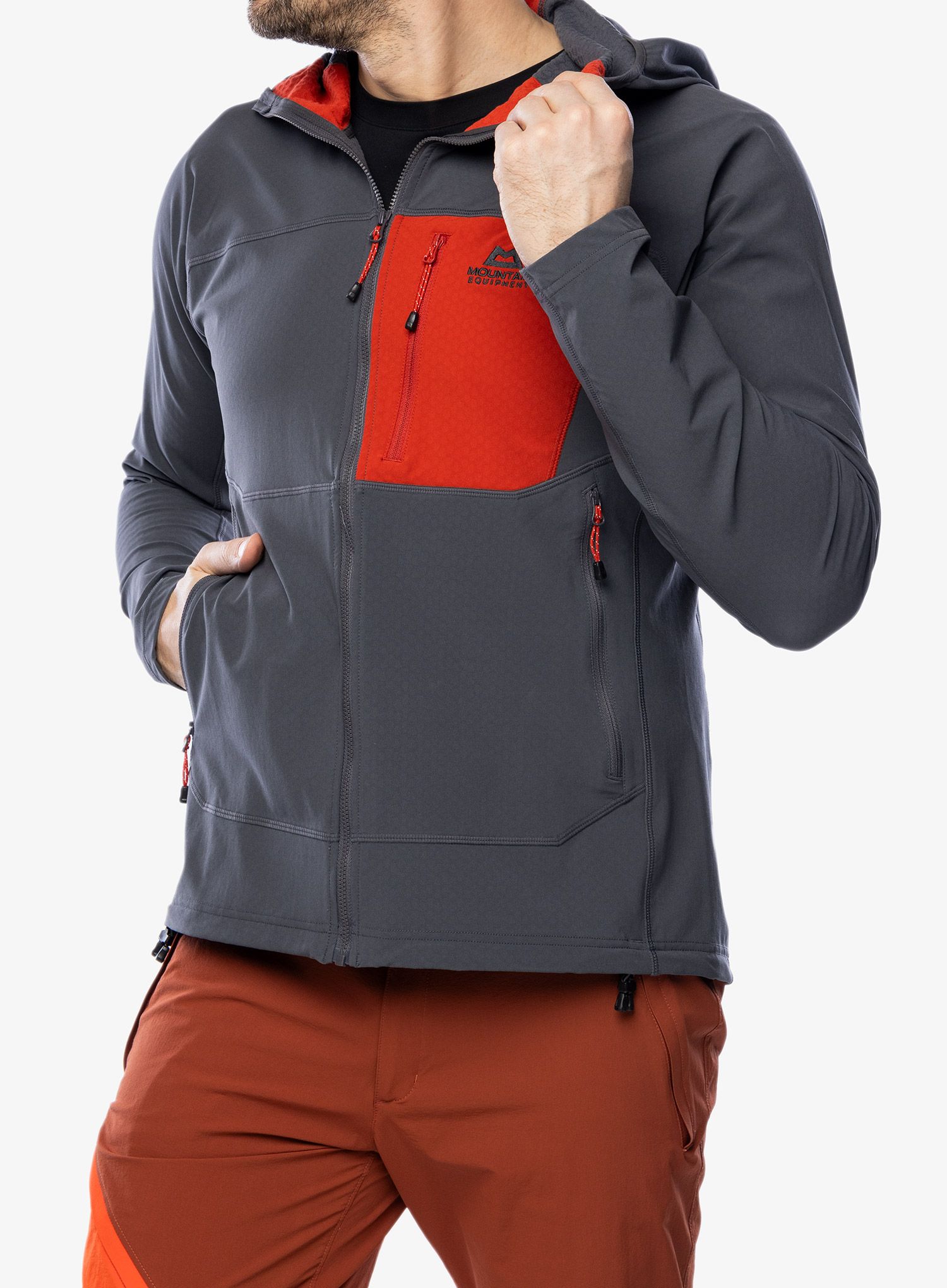 Jopica na zadrgo Mountain Equipment Arrow Hooded Jacket - anvil grey/redrock
