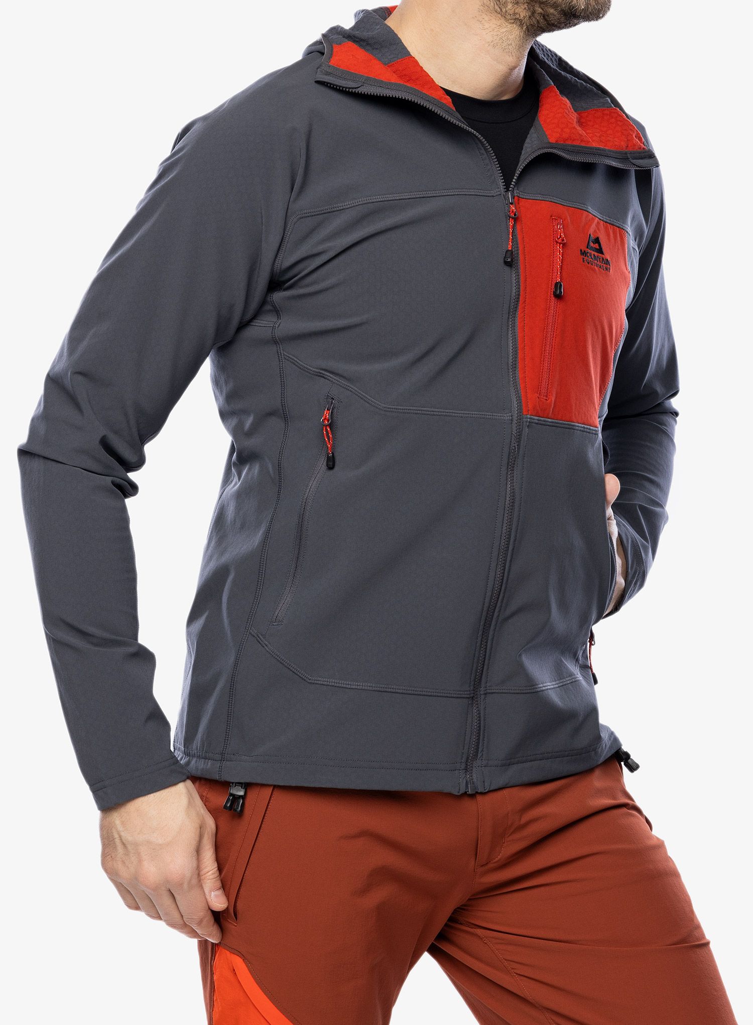 Jopica na zadrgo Mountain Equipment Arrow Hooded Jacket - anvil grey/redrock