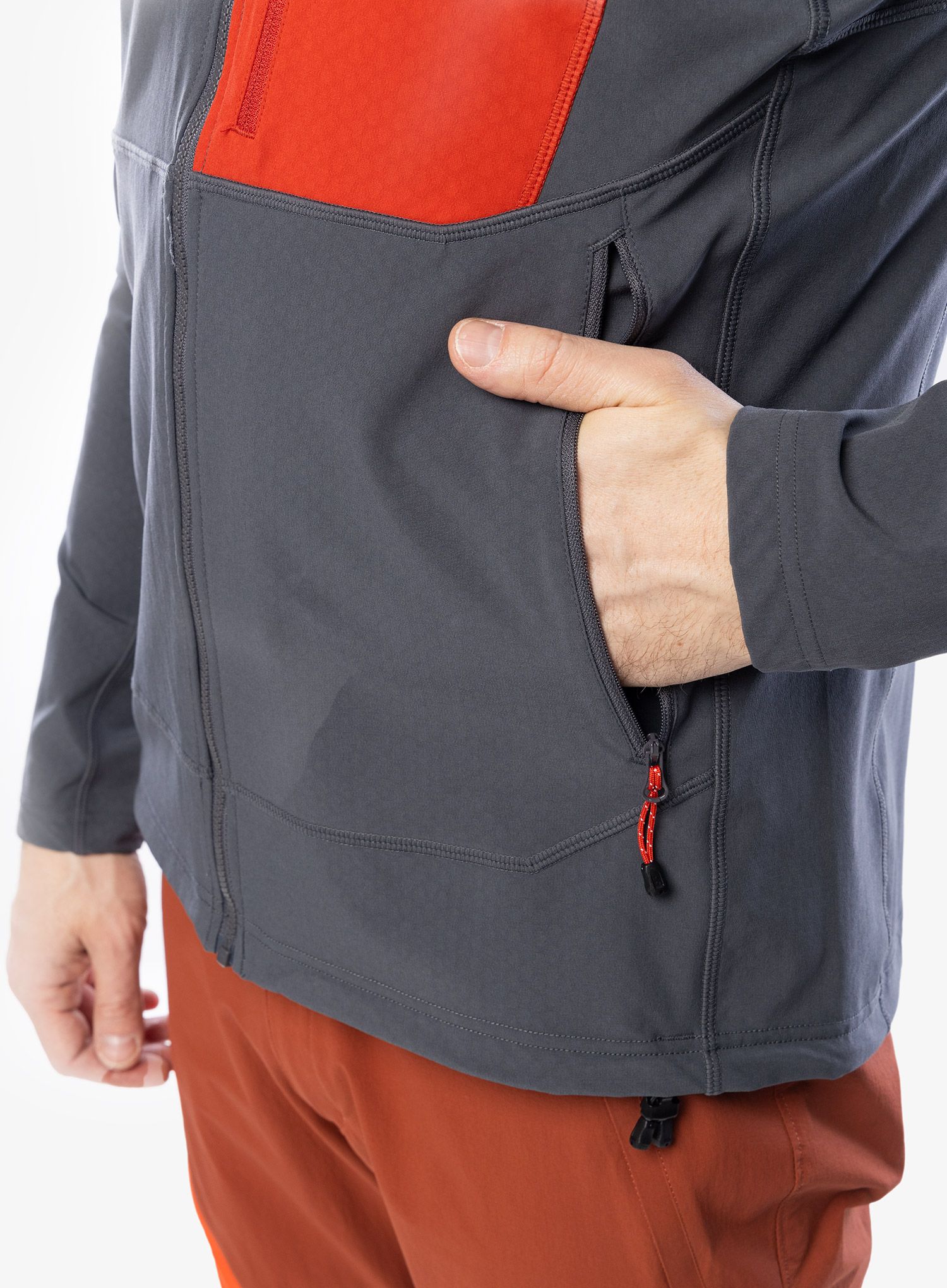 Jopica na zadrgo Mountain Equipment Arrow Hooded Jacket - anvil grey/redrock