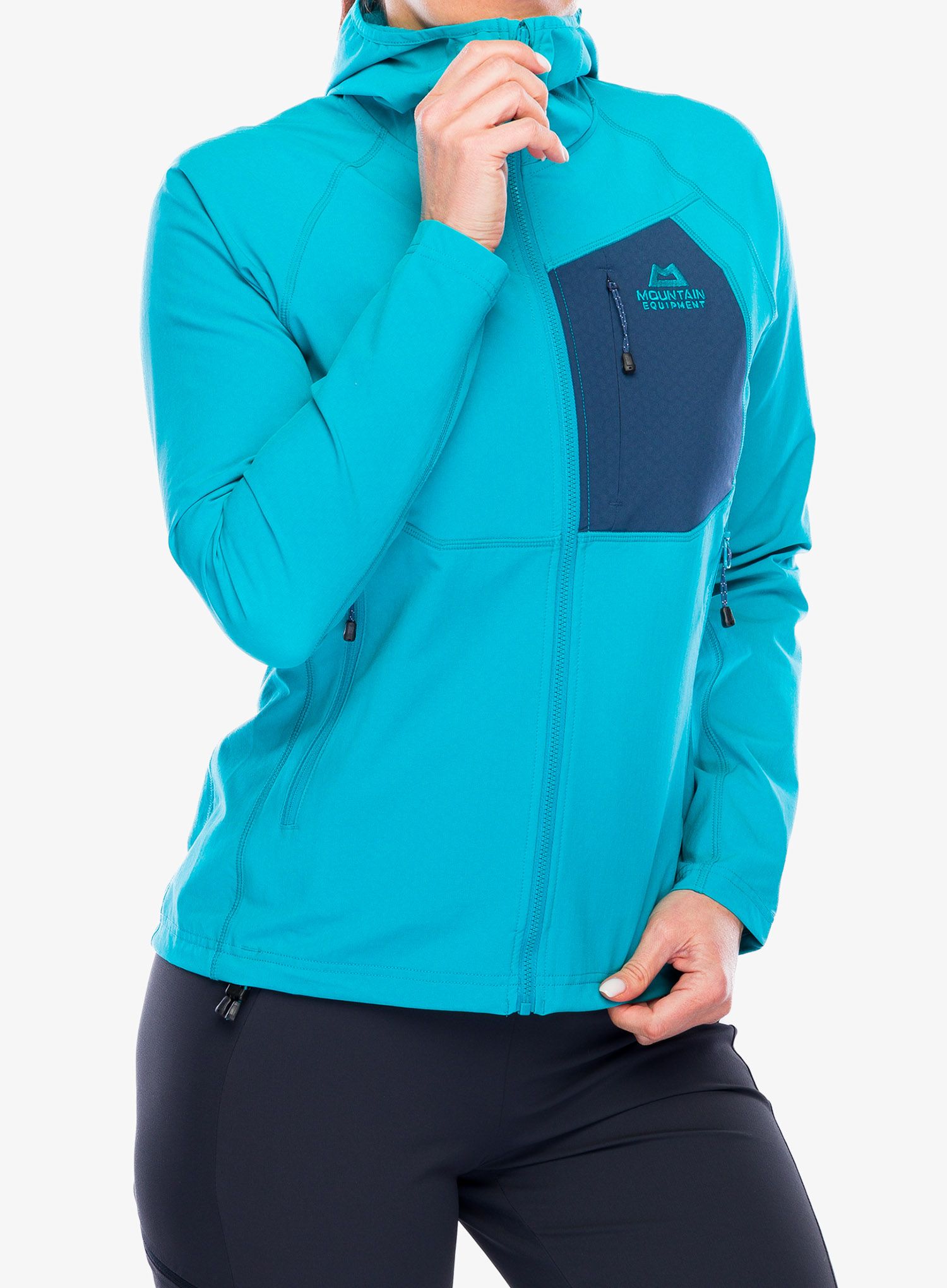 Ženska jopa s kapuco Mountain Equipment Arrow Hooded Jacket - topaz/dusk