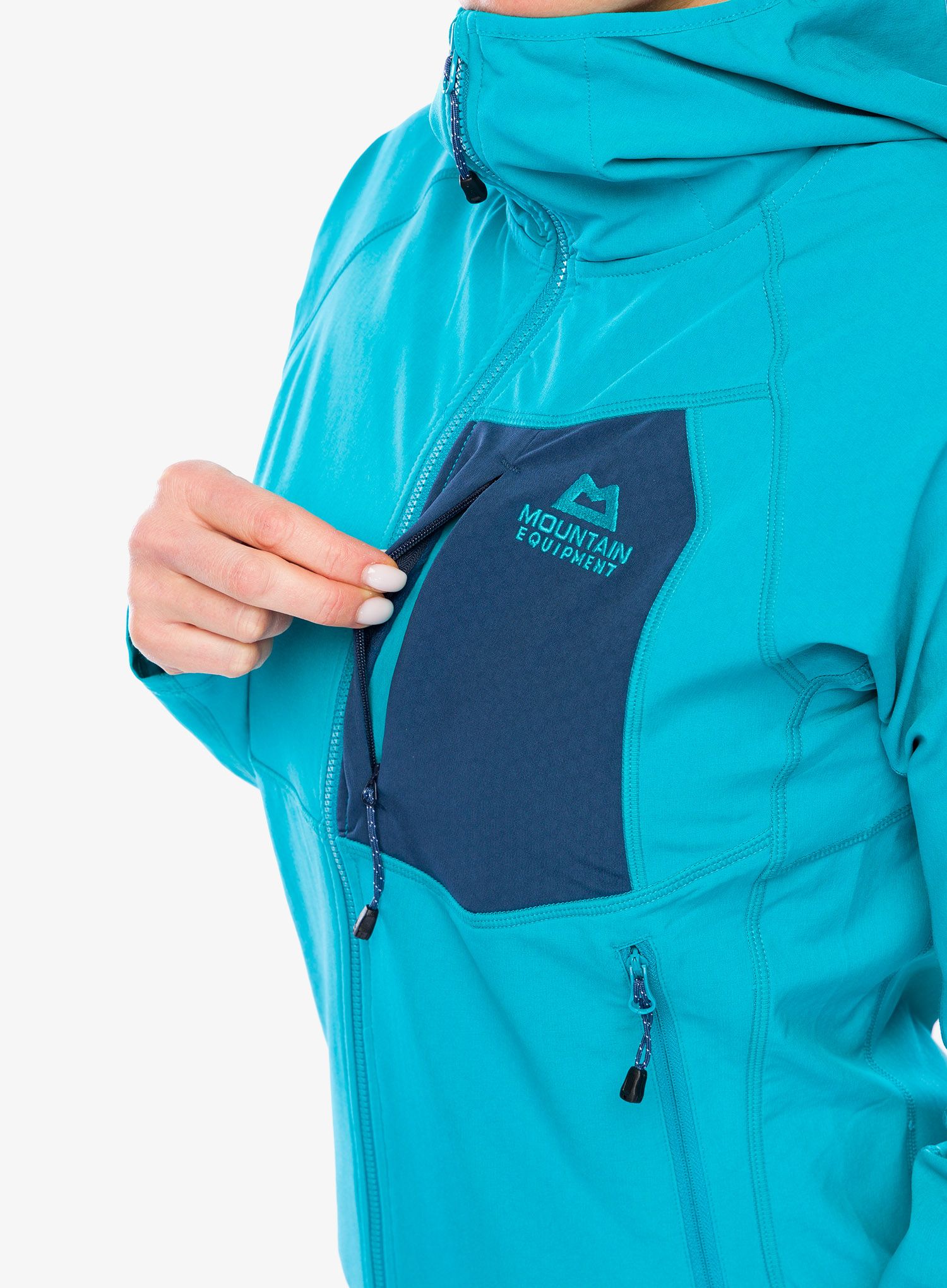 Ženska jopa s kapuco Mountain Equipment Arrow Hooded Jacket - topaz/dusk